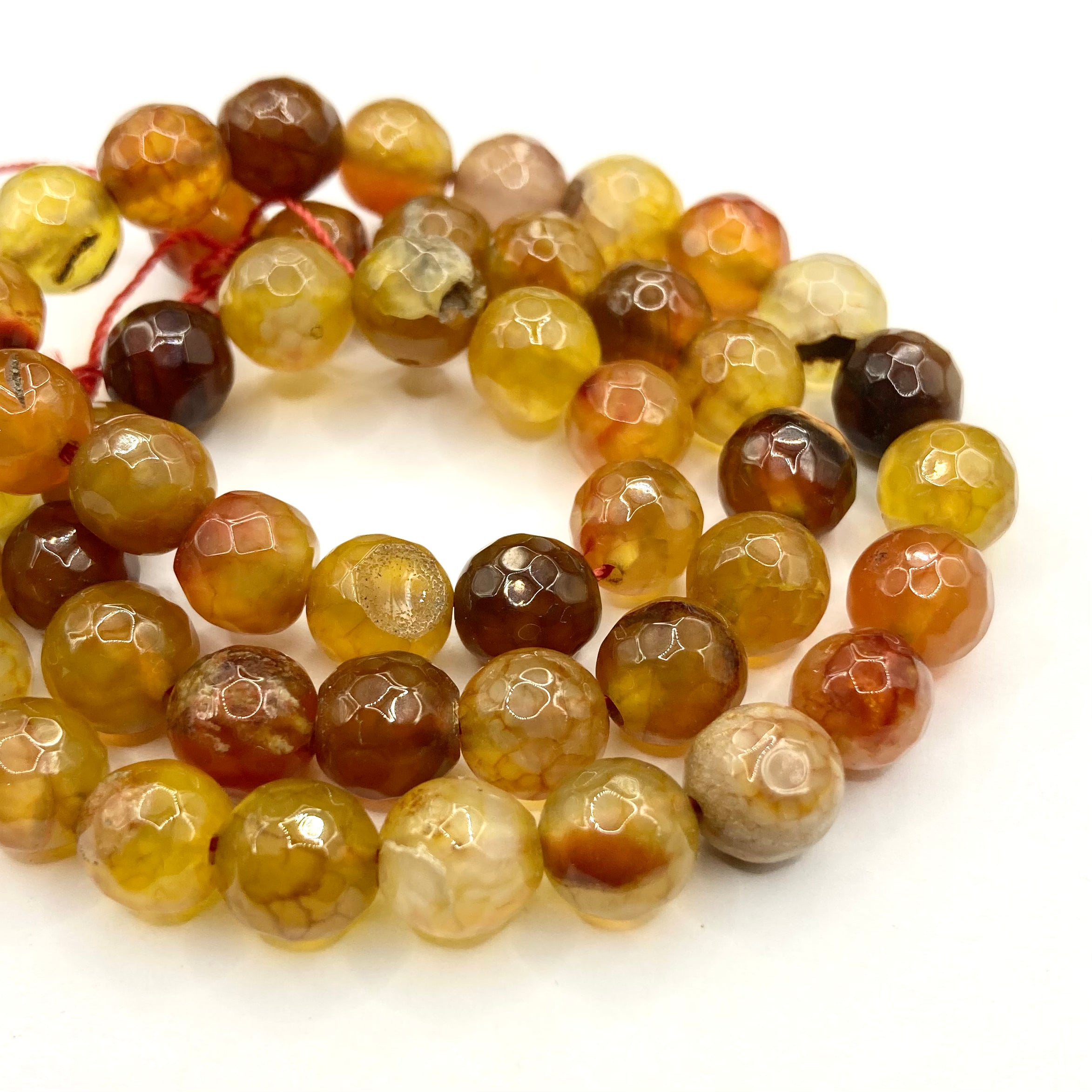 Agata Facetada | 8mm | Cafe Naranja Oscuro Matizado