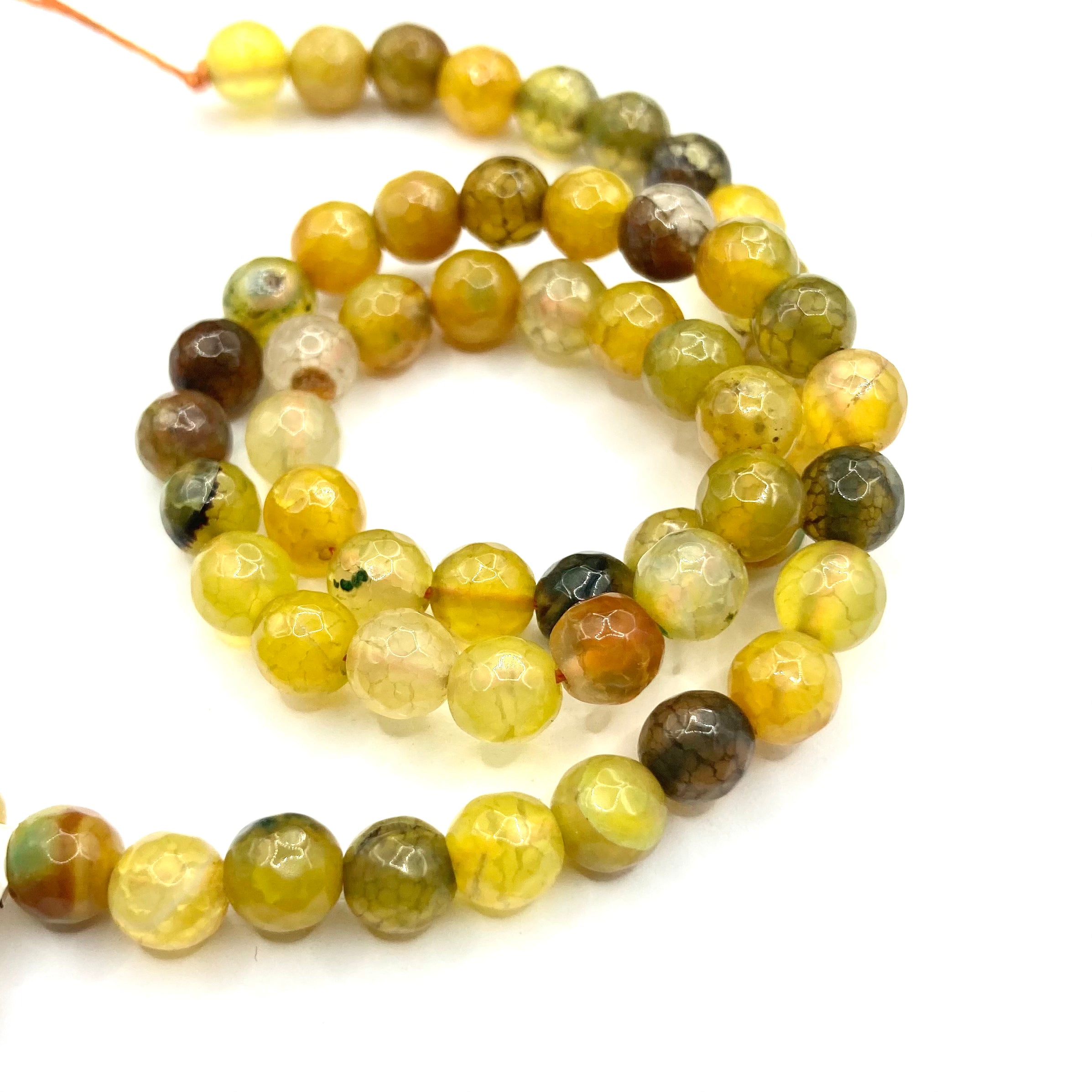Agata Facetada | 6mm | Amarillo Dragon