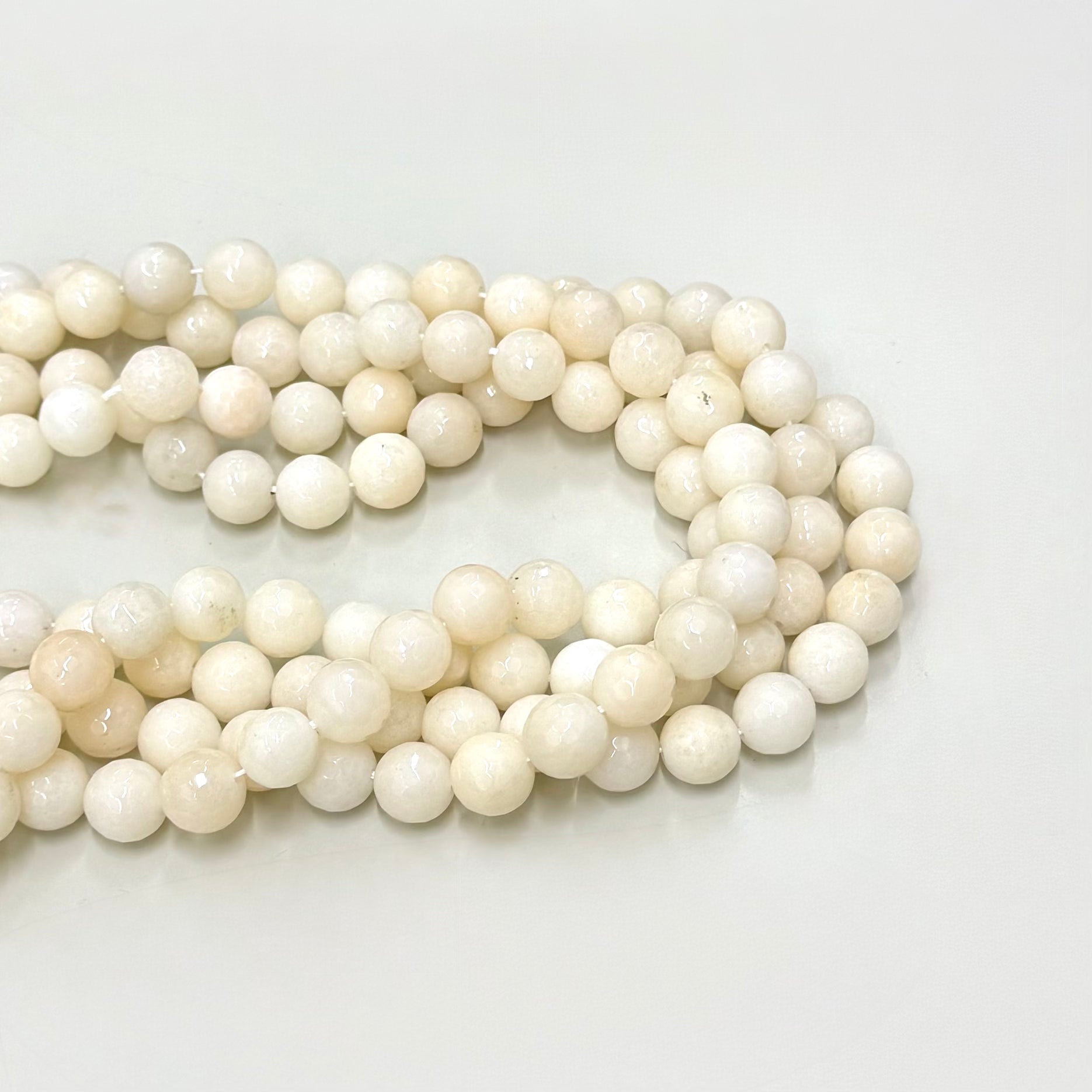 AGATA FACETADA | 12MM | CREMA CLARO