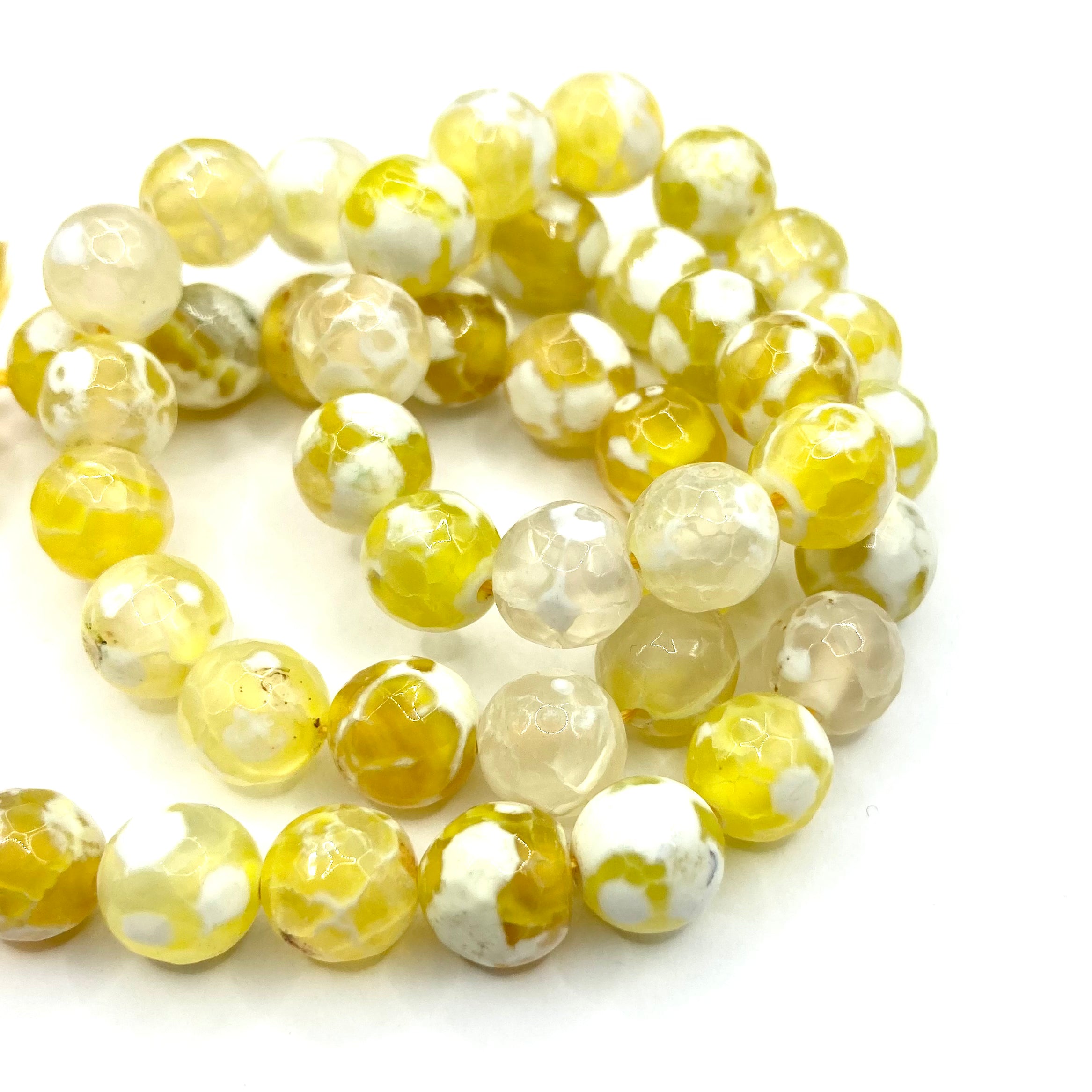 Agata Facetada | 8mm | Amarillo Moteado