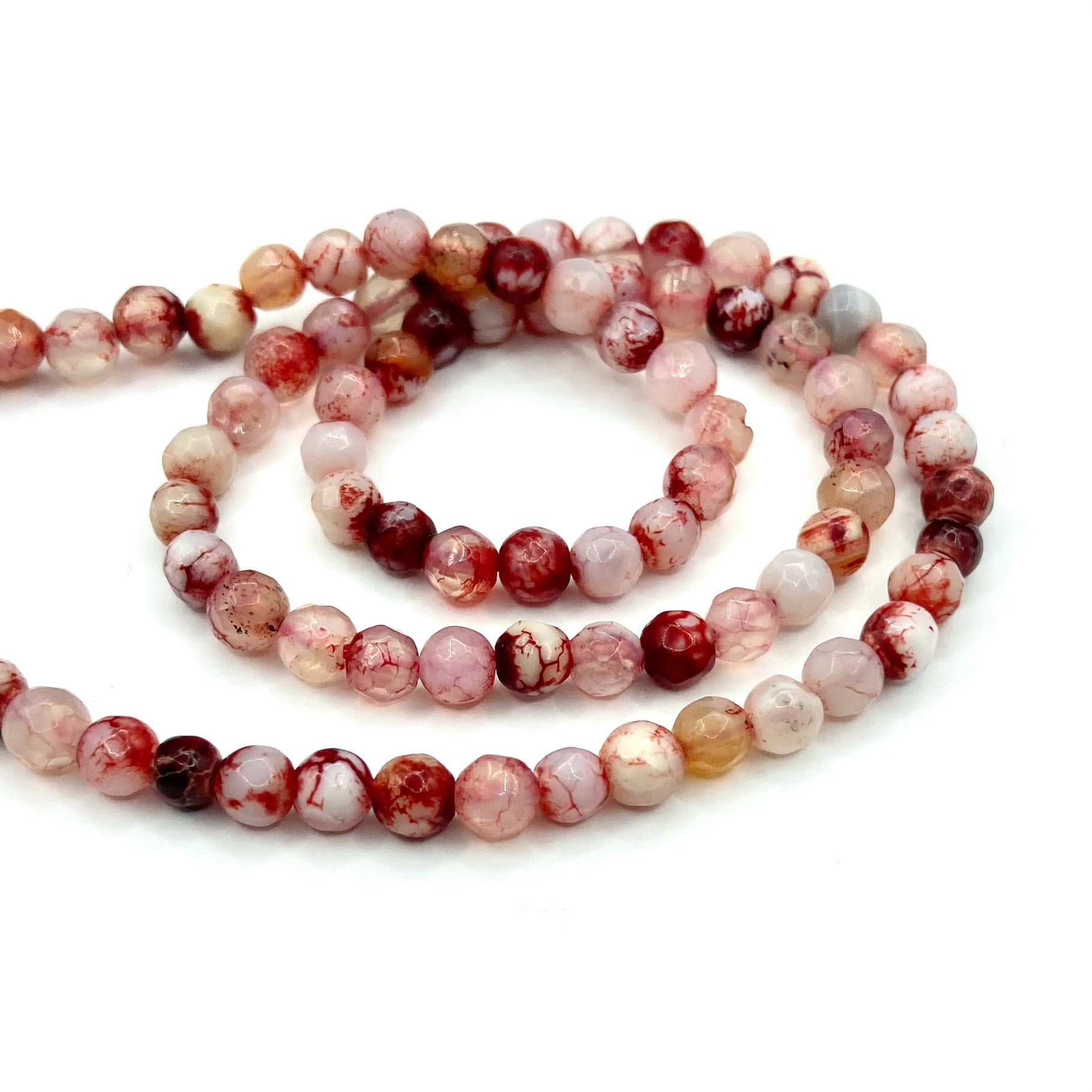 Agata Facetada | 4mm | Damasco rosado