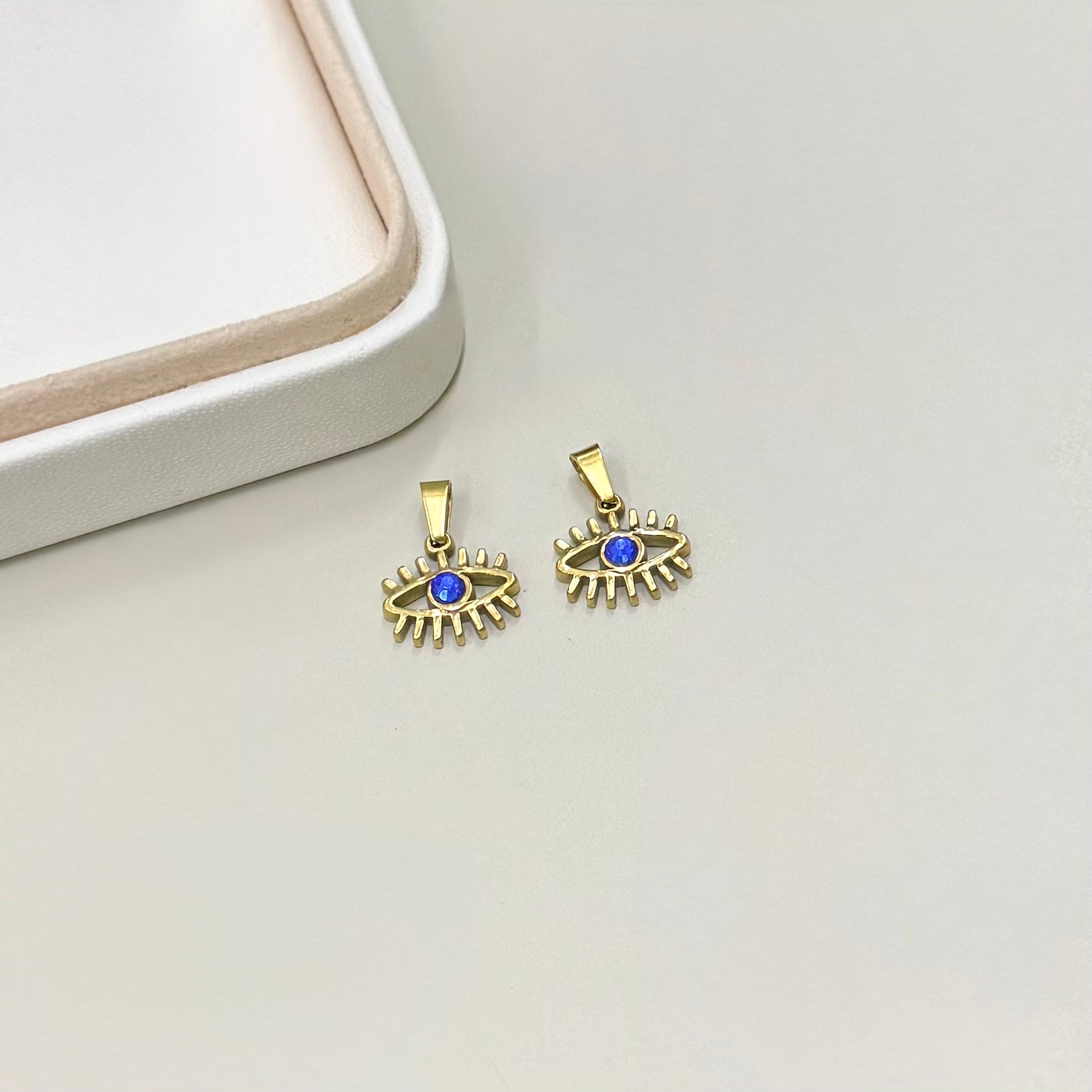 COLGANTE OJITO | CIRCON AZUL | BAÑO DE ORO