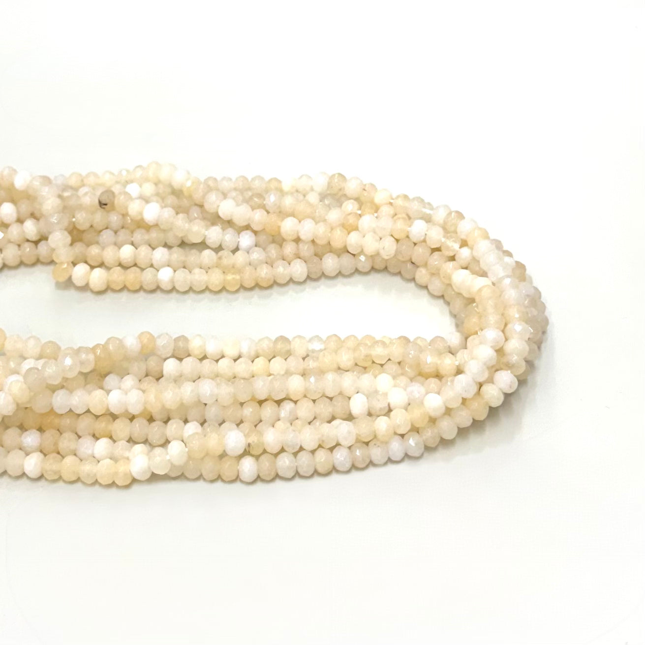 AGATA FACETADA RONDELL 6MM | CREMA MATIZADO