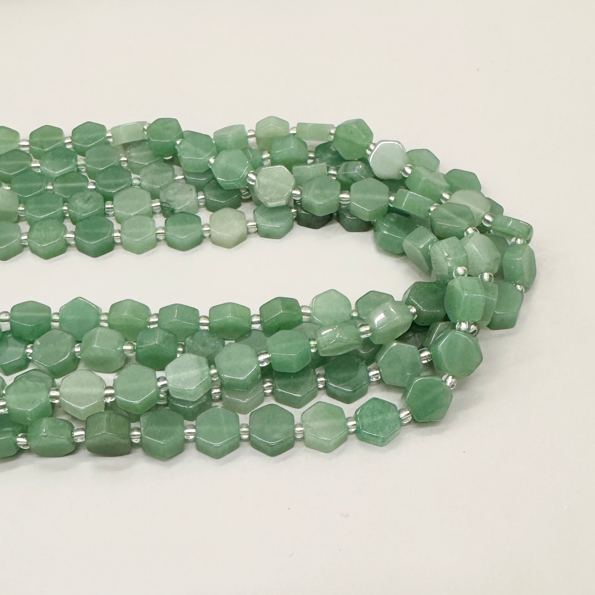 PIEDRA HEXAGONAL PLANA | AVENTURINA