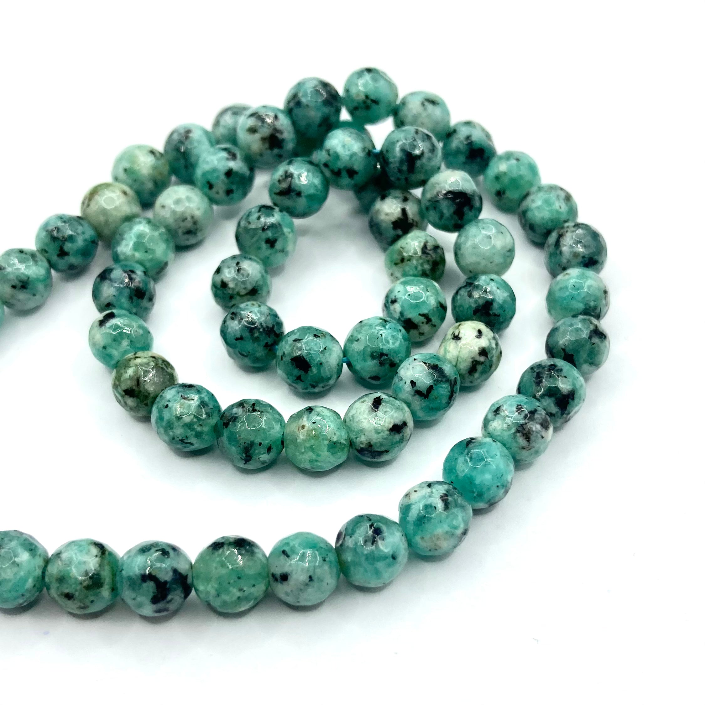 Agata Facetada | 6mm | Verde Agua Jaspeado