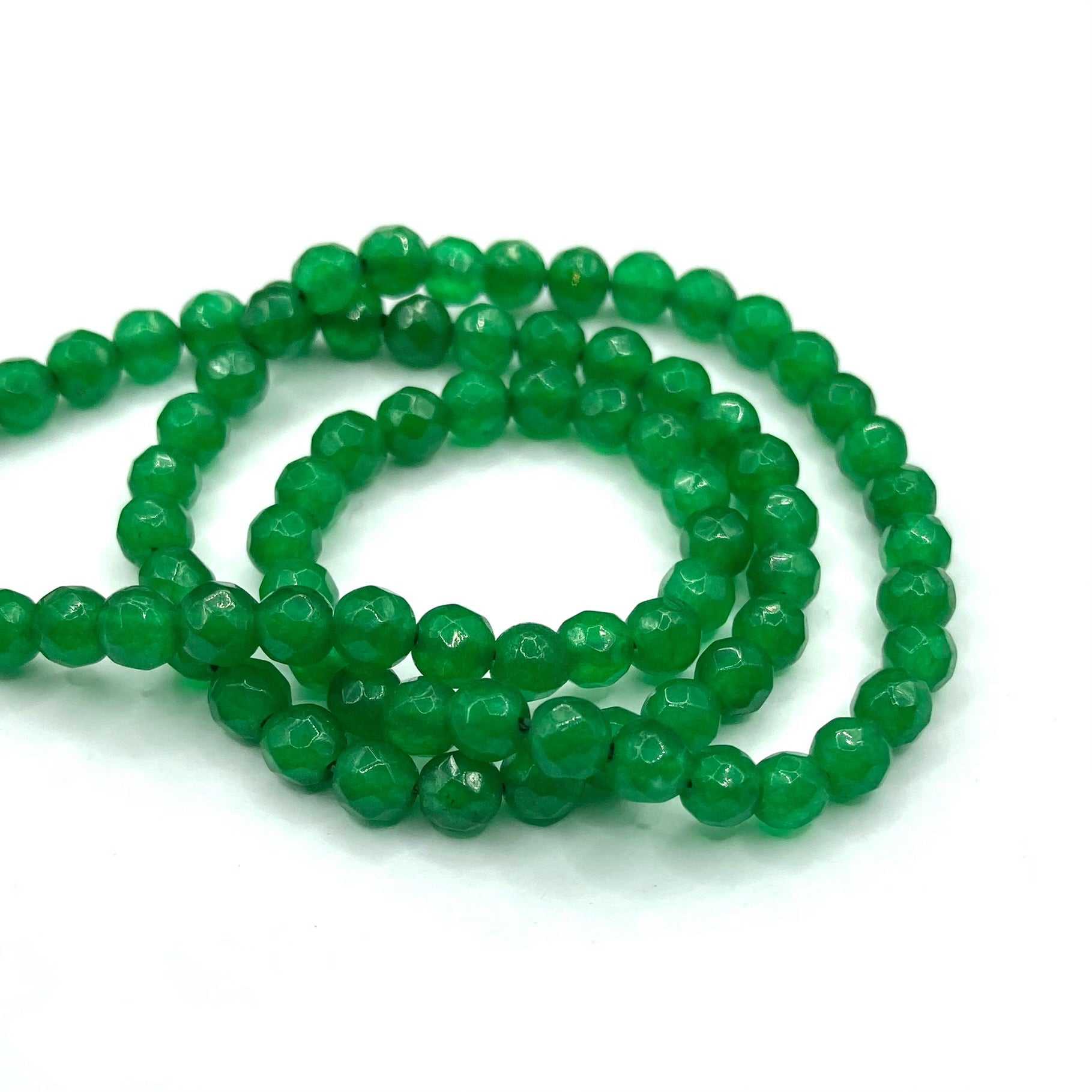 Agata Facetada | 4mm | Verde Pasto