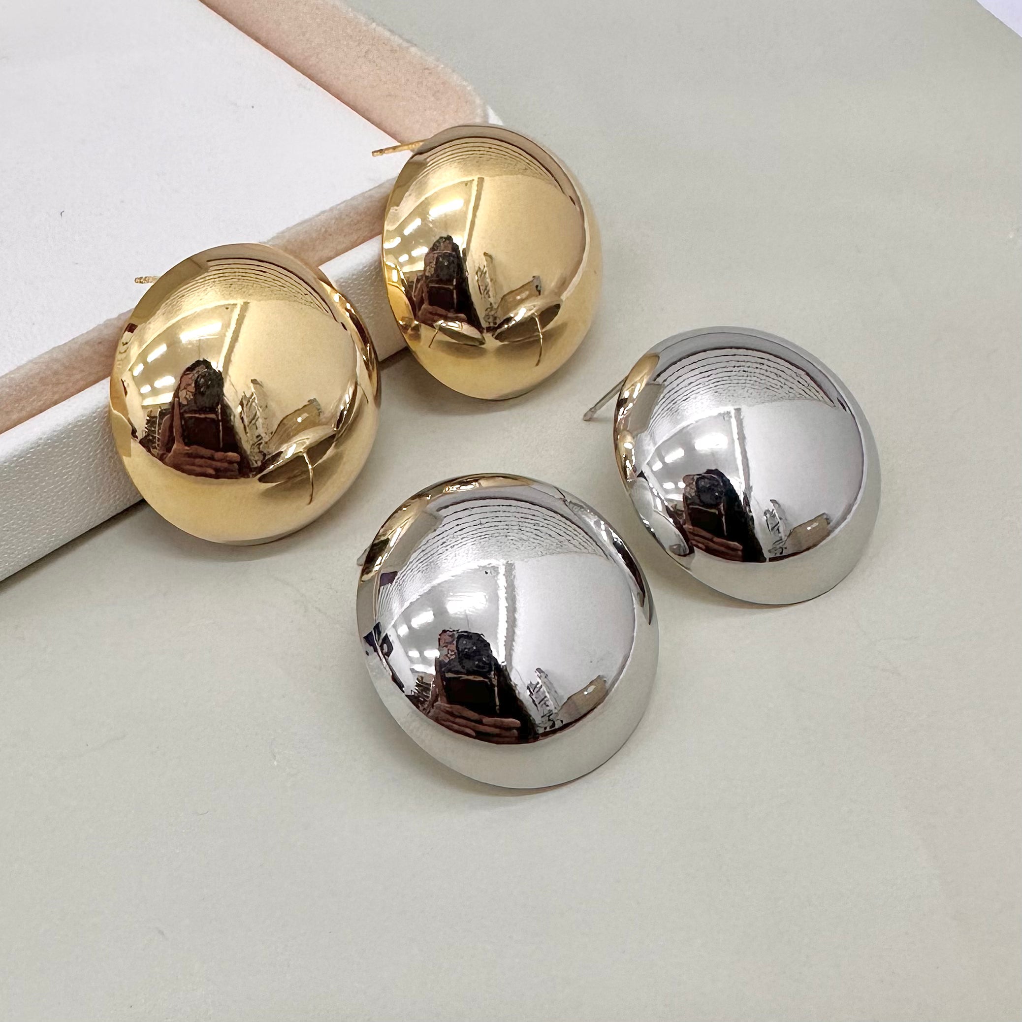 AROS BAÑO DE ORO | ESFERAS LISAS | 25MM