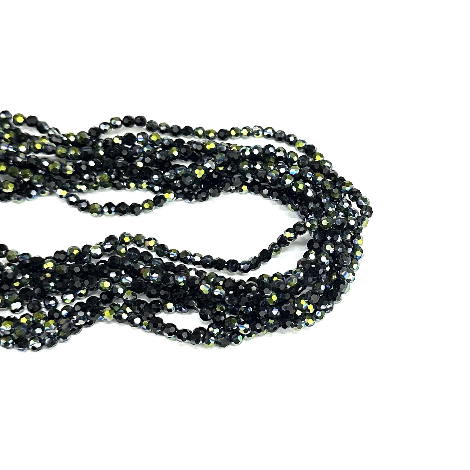 CRISTAL REDONDO | 4.3MM | BICOLOR NEGRO Y VERDE