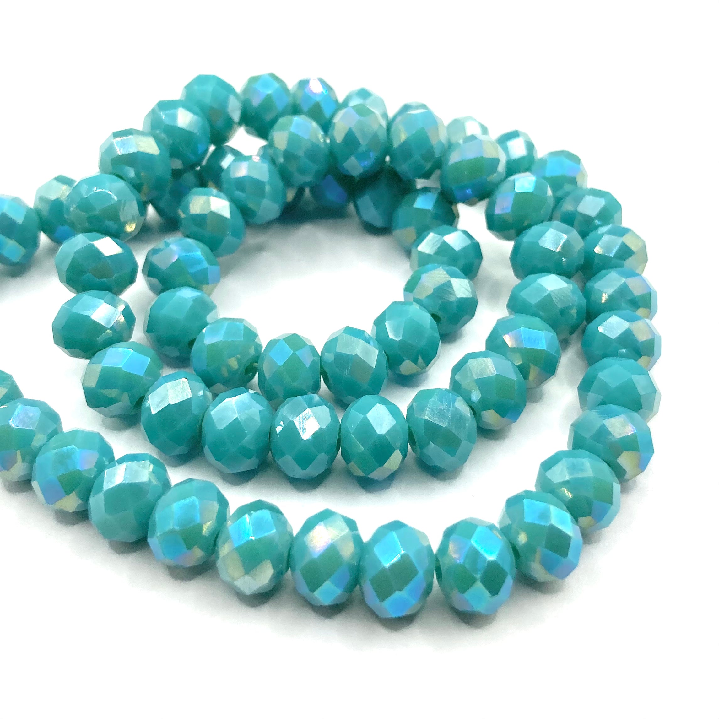 Cristal chato | 8 mm | Tornasol Celeste Turquesa (13-6G)