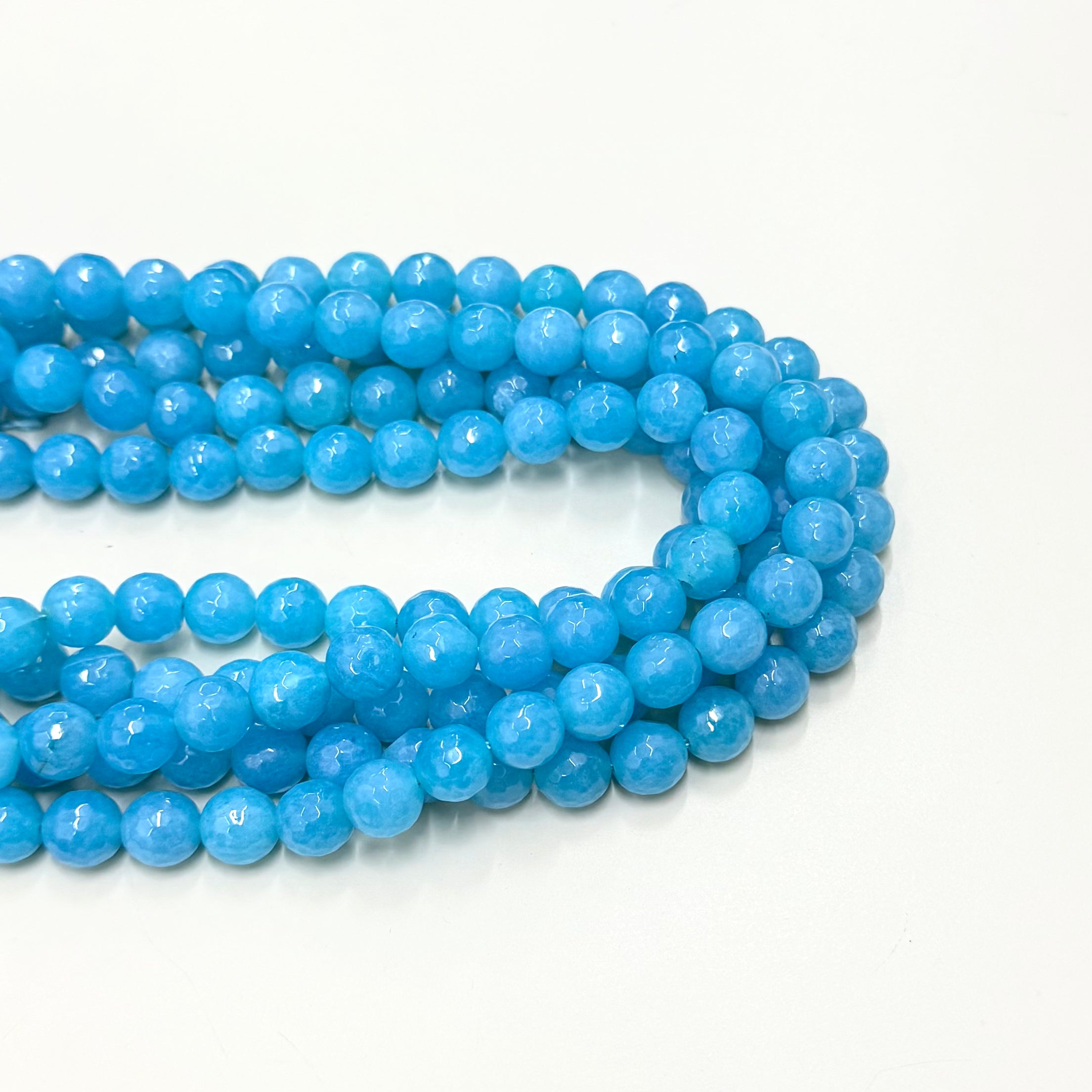 Agata Facetada | 10mm | Celeste Intenso