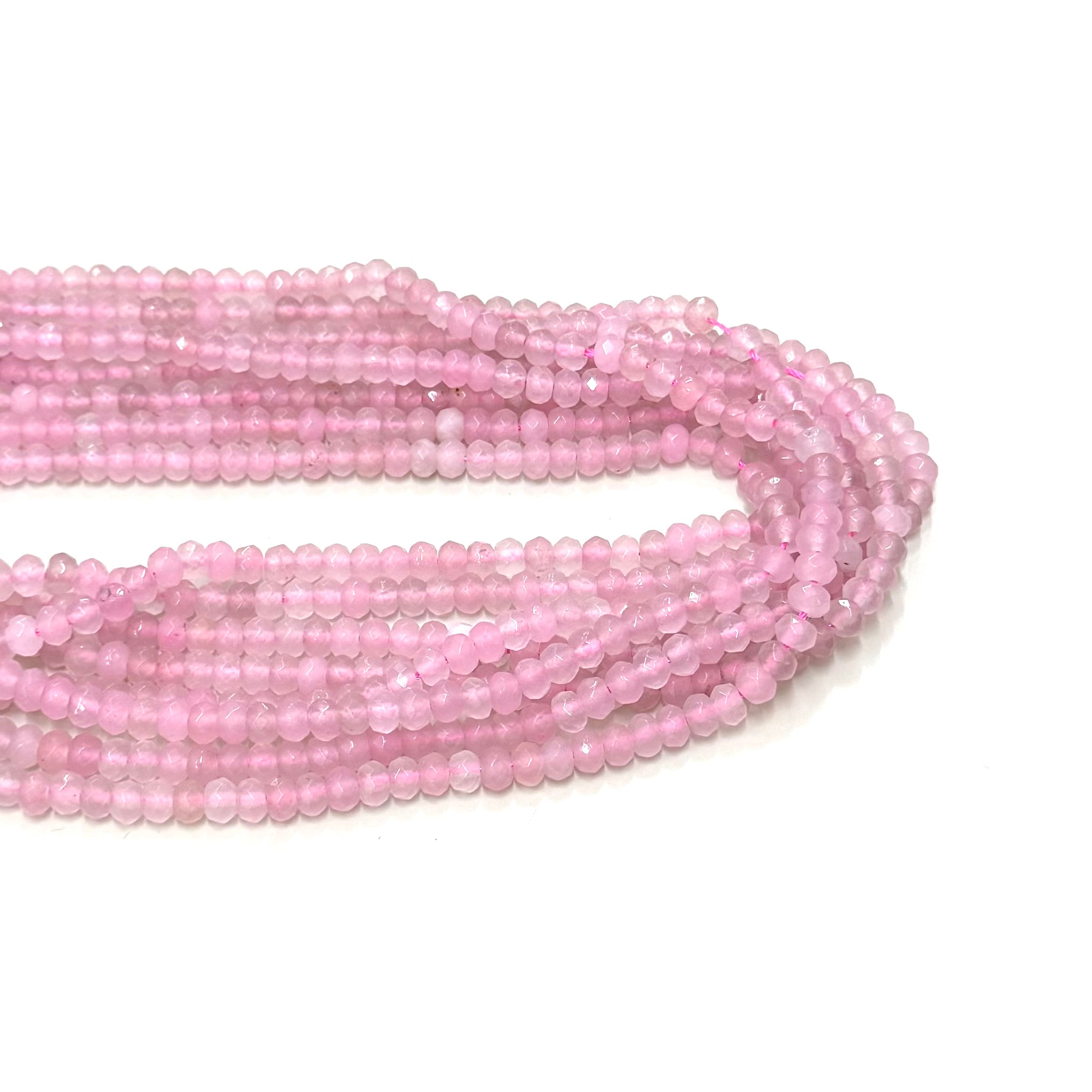 AGATA FACETADA RONDELL 6MM | ROSADO CLARO TRASLUCIDO