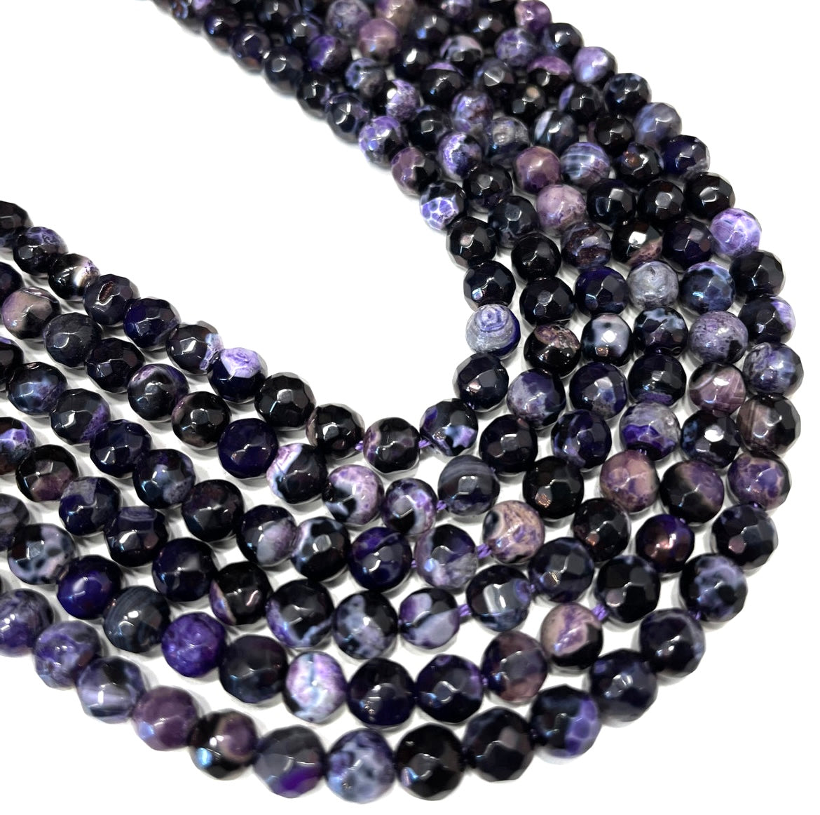 AGATA FACETADA | 6MM | NEGRO MORADO JASPEADO