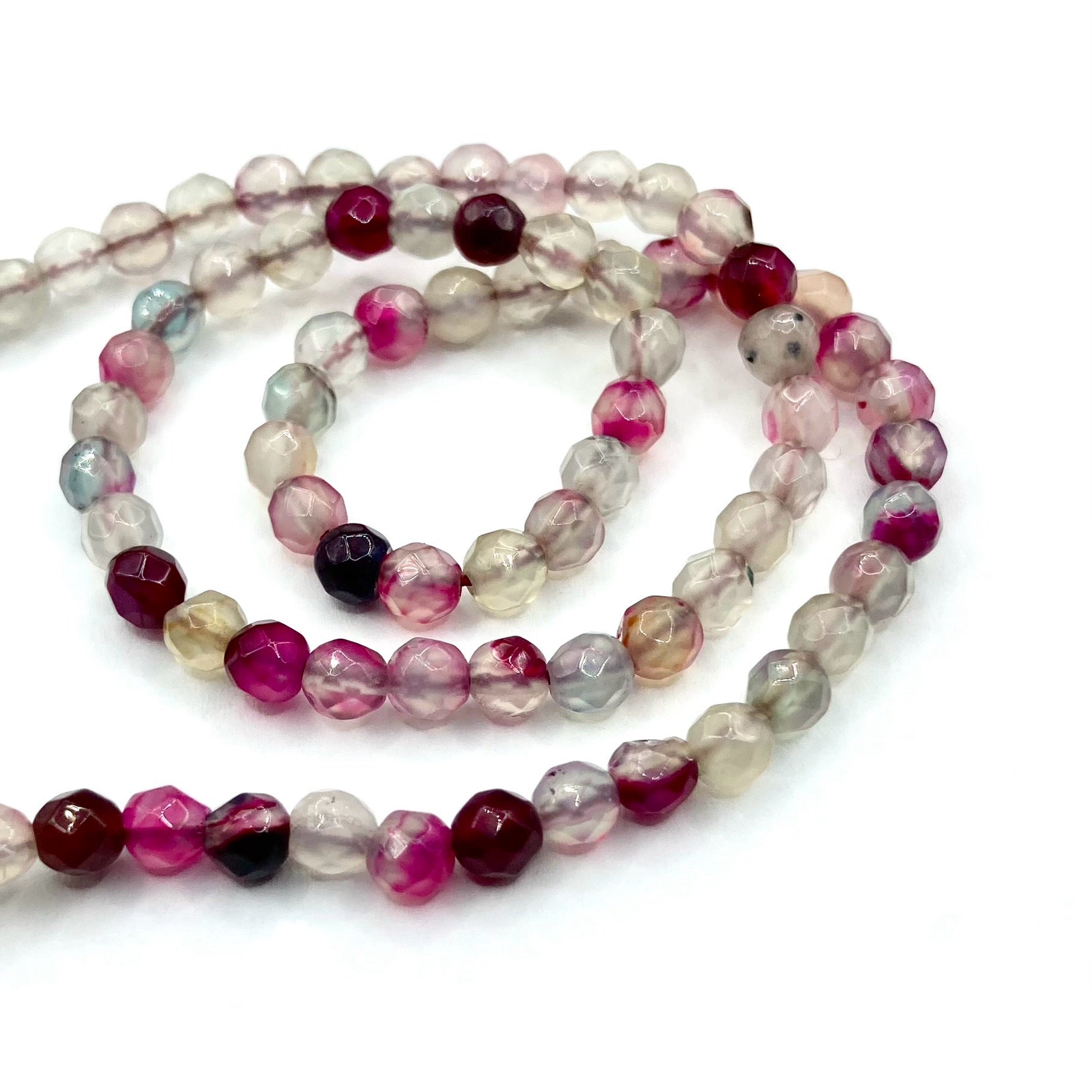 Agata Facetada | 4mm | Fucsia degradé