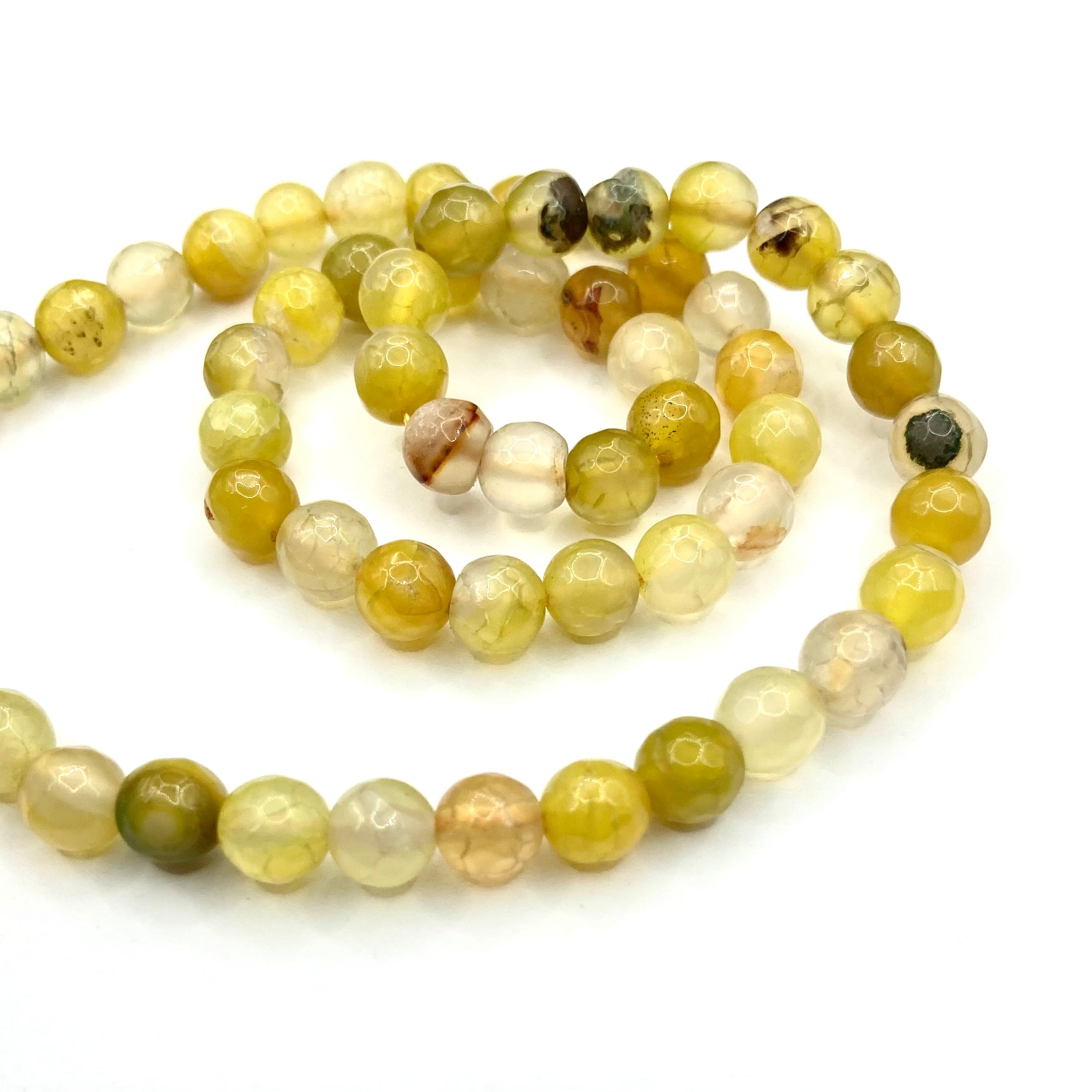 Agata Facetada | 6mm | Amarillo Verde Matizado