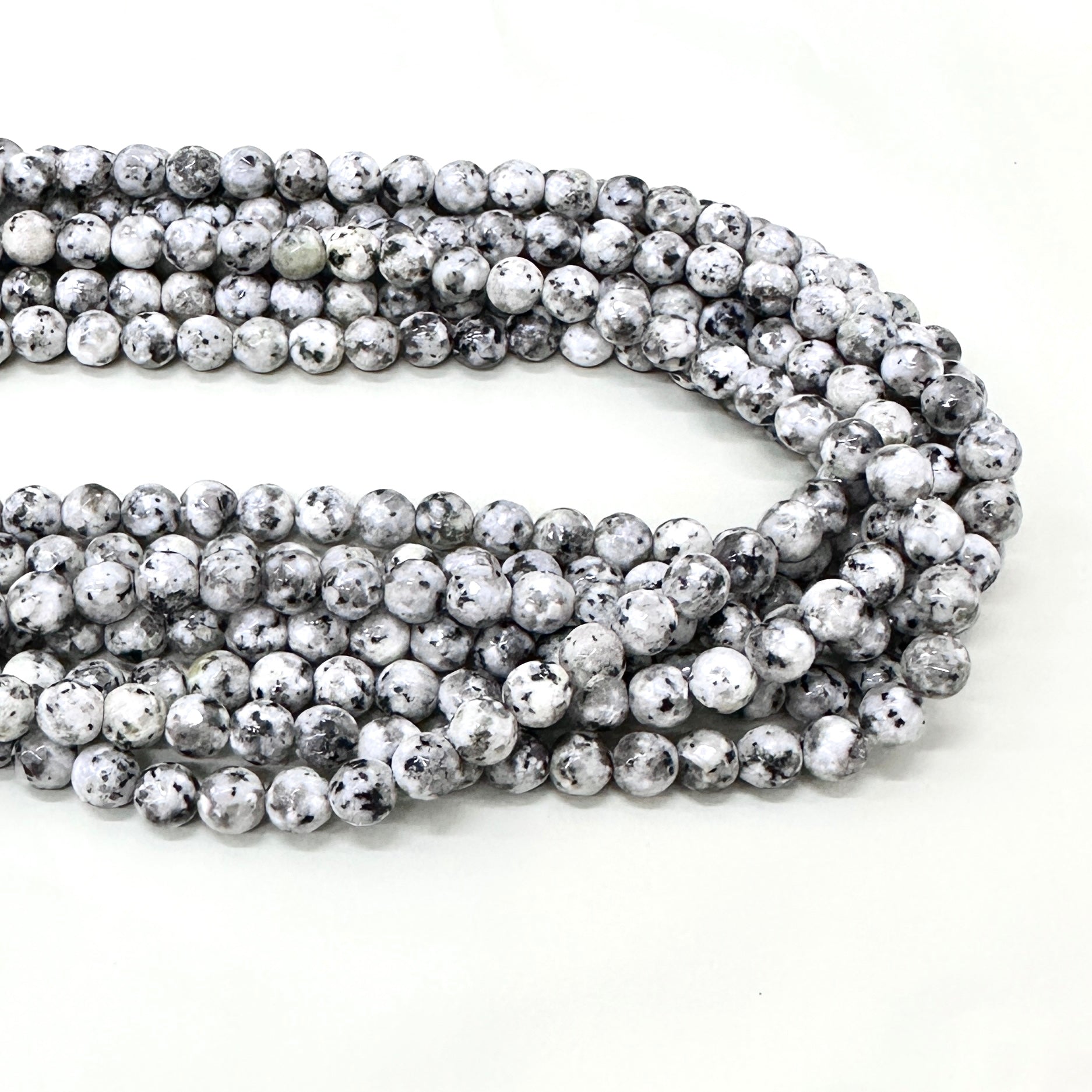 AGATA FACETADA | 6MM | GRIS NEGRO JASPEADO