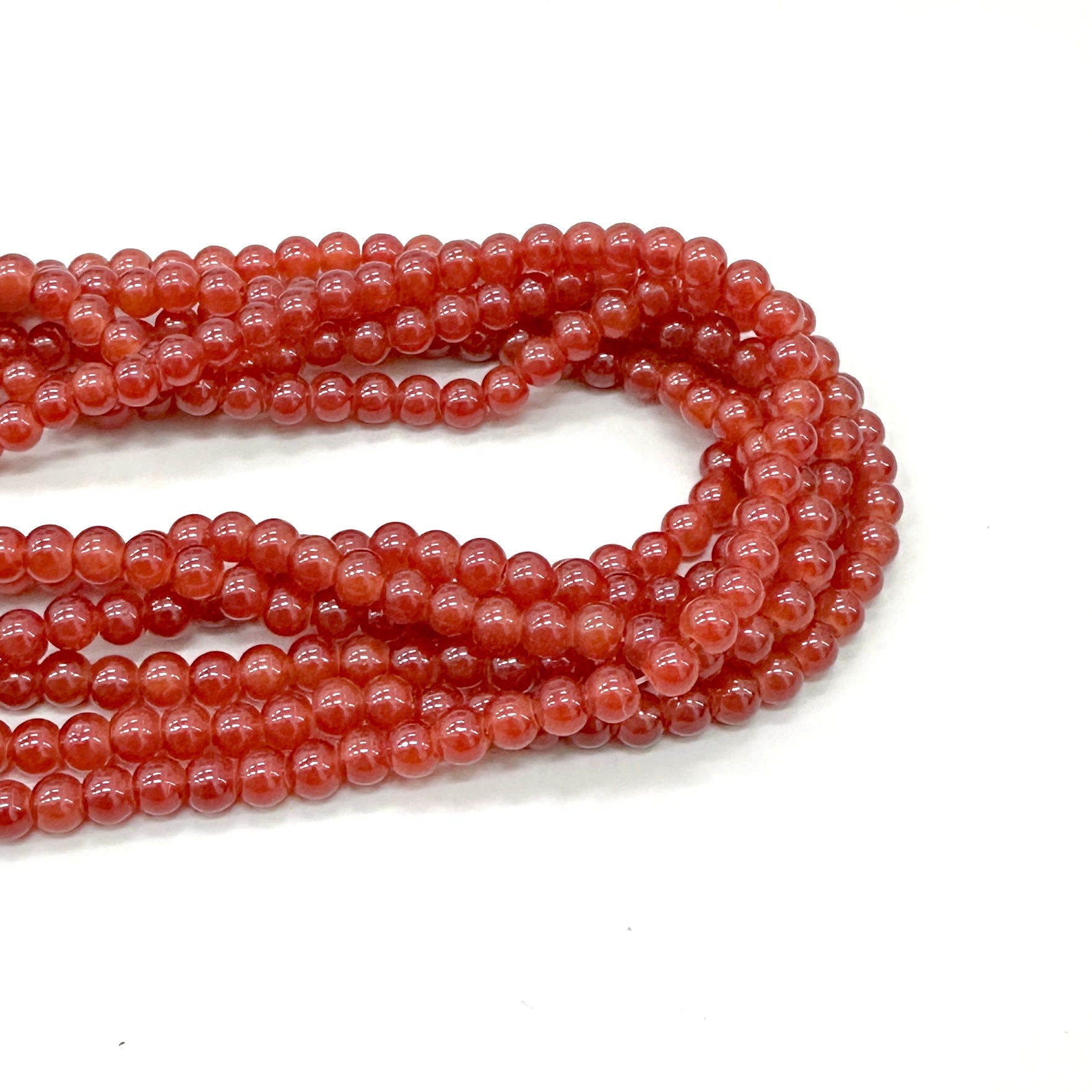 PERLA DE VIDRIO | 6MM | NARANJA CORNALINA OSCURO