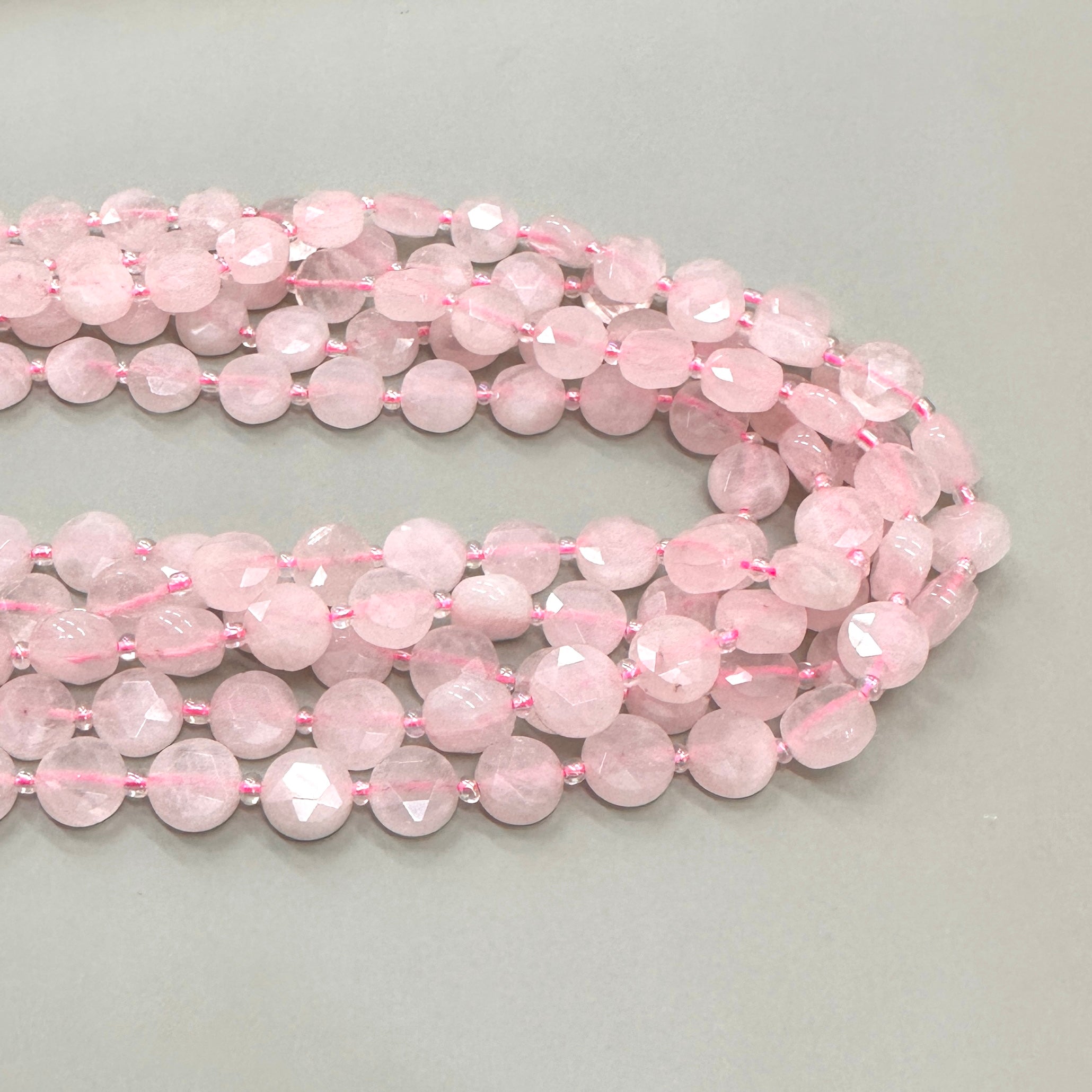 PIEDRA COIN FACETADA  | CUARZO ROSADO