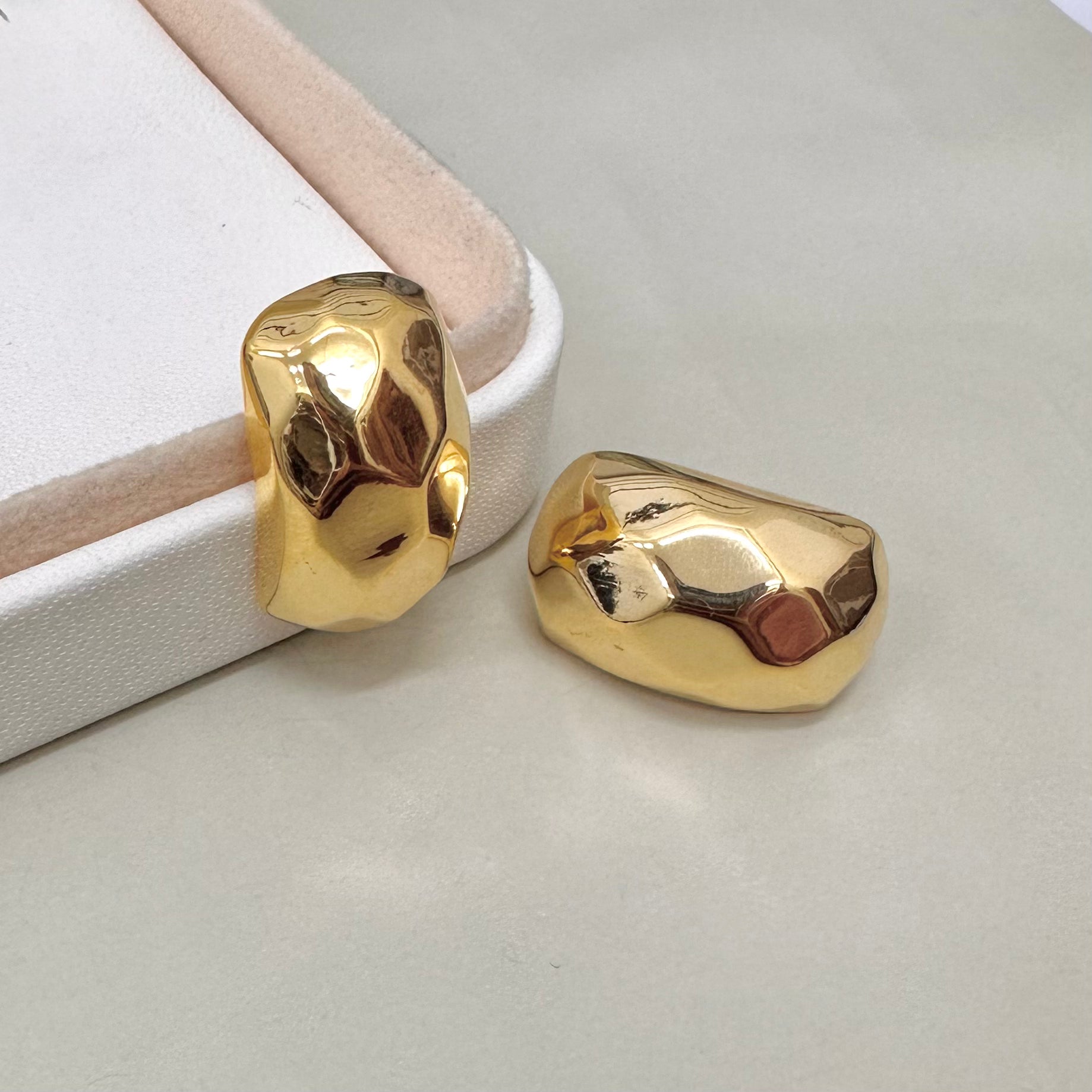 AROS BAÑO DE ORO | COLGANTE FACETADO | 25MM X 15MM