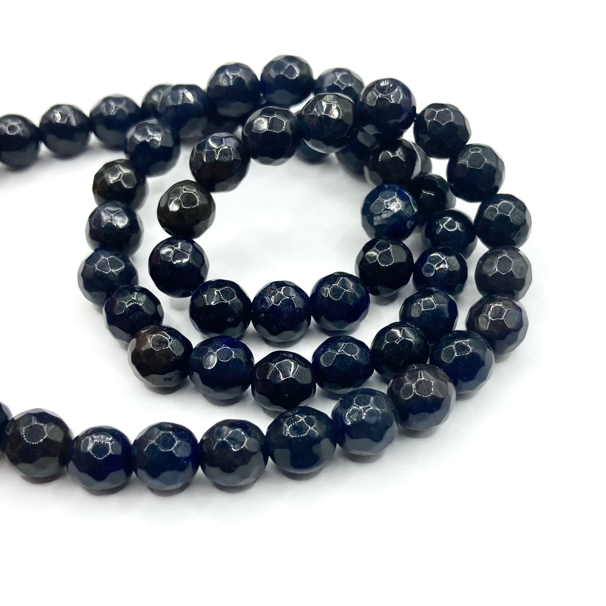 Agata Facetada | 6mm | Azul ultra oscuro