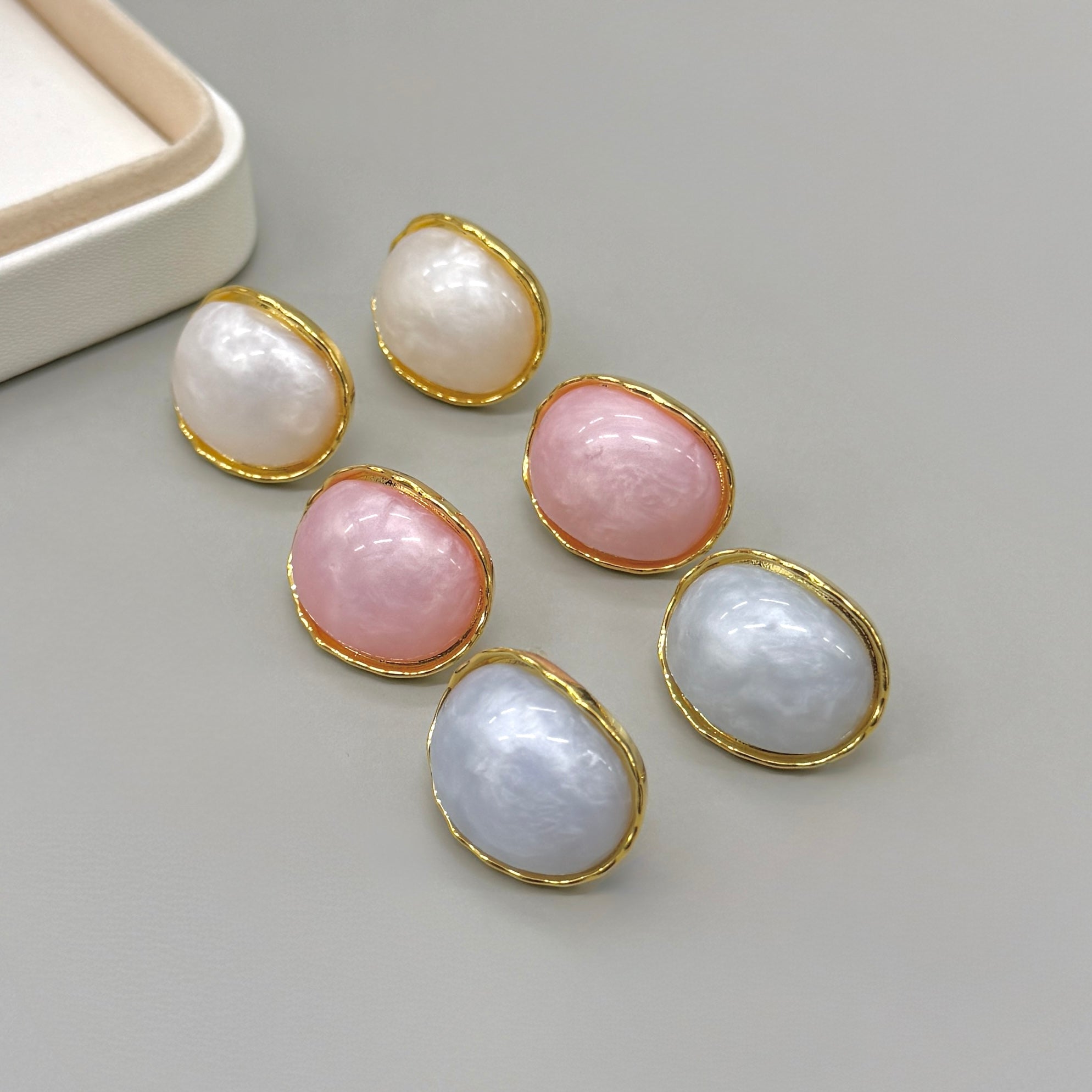 AROS | OVALO CENTRO NACARADO| DORADO 25X 20MM