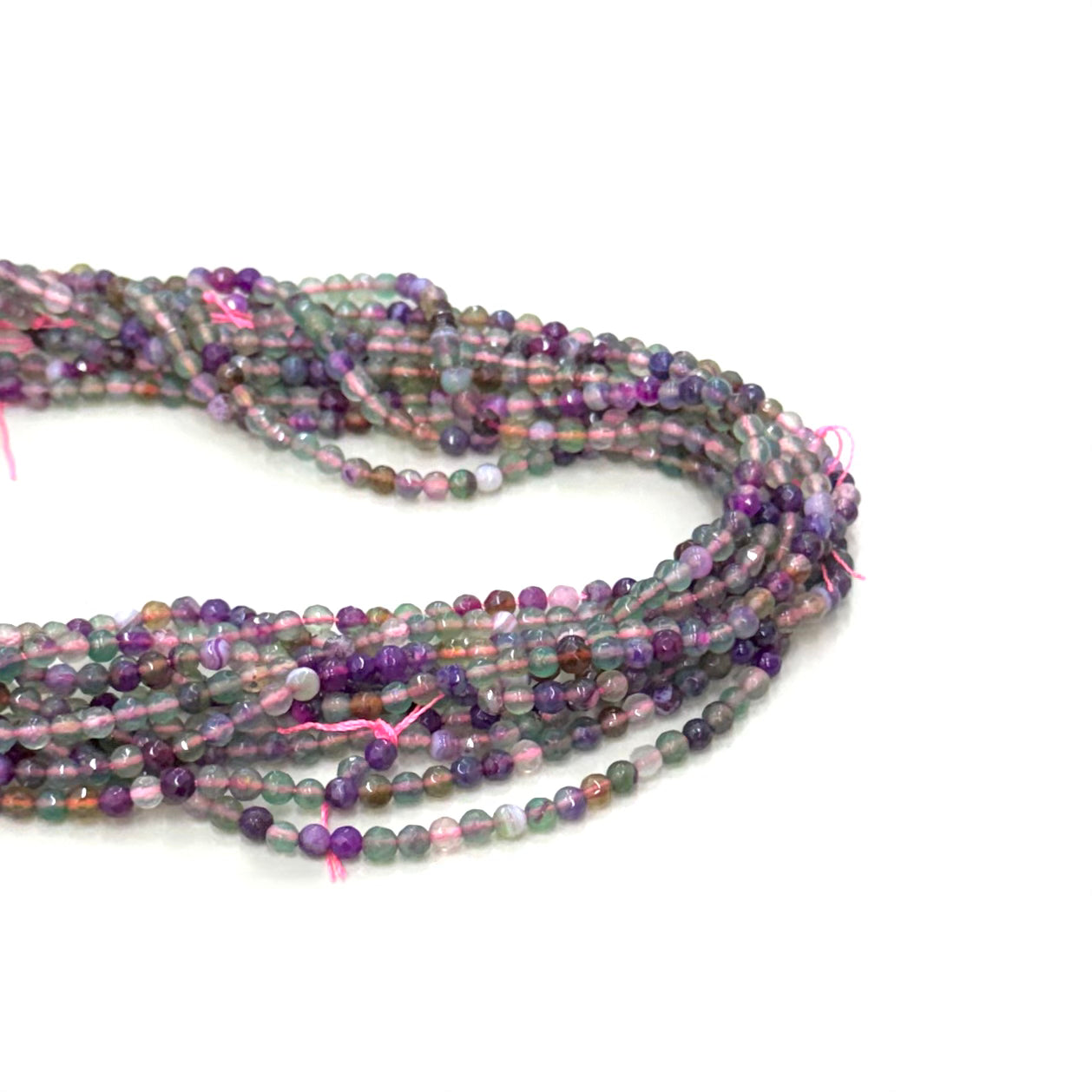 Agata Facetada | 4mm | Morado Verde Cafe matizado