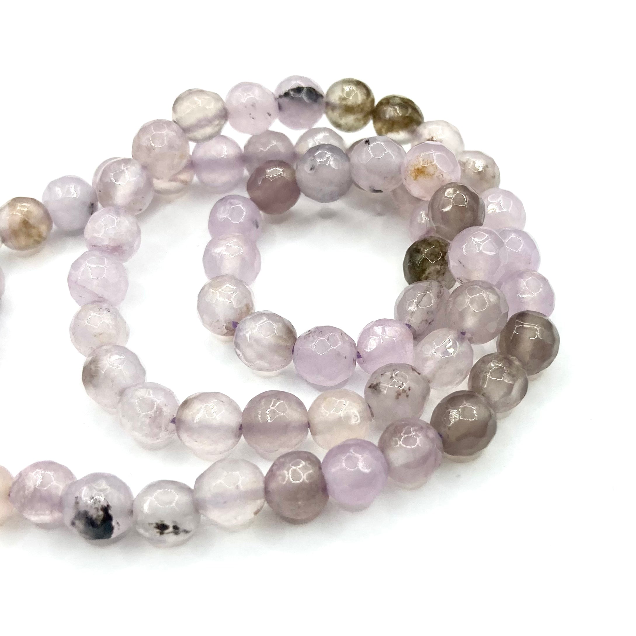AGATA FACETADA | 6MM | LILA GRIS MATIZADO