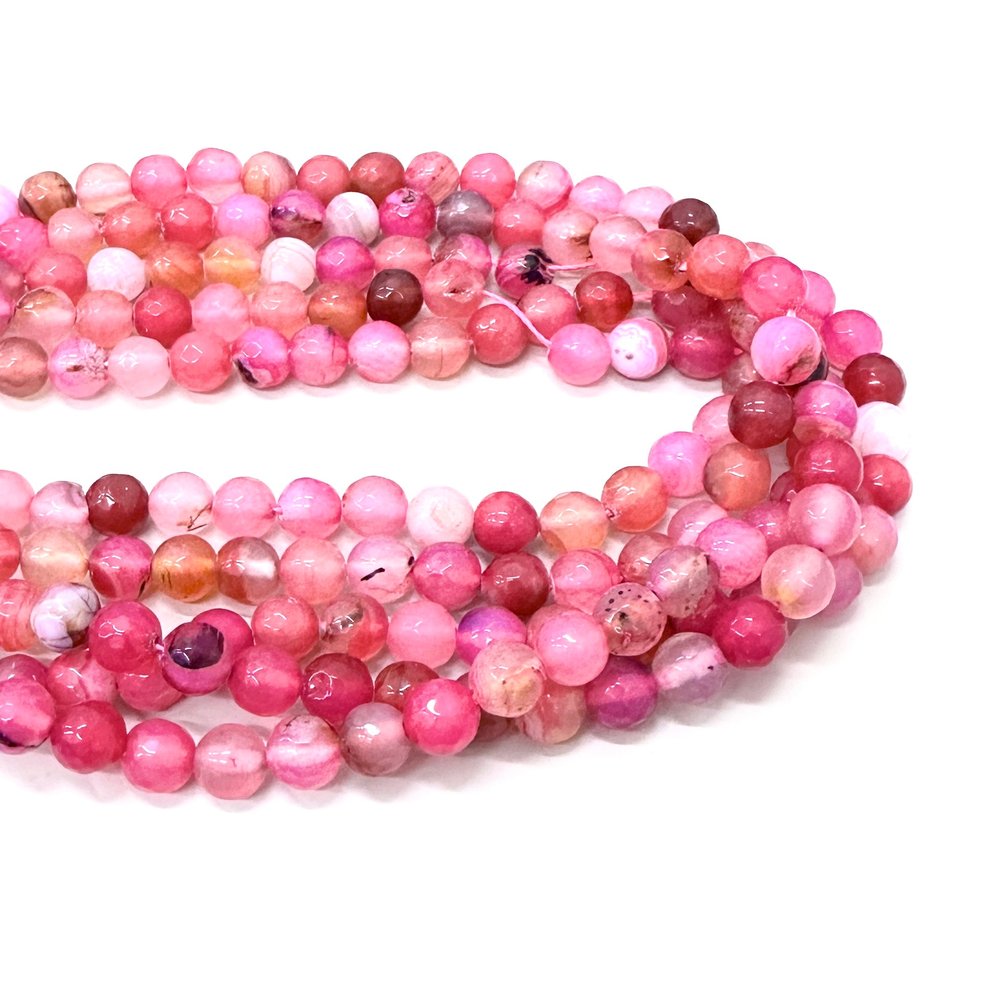 AGATA FACETADA | 8MM | ROSA NARANJA MATIZADO