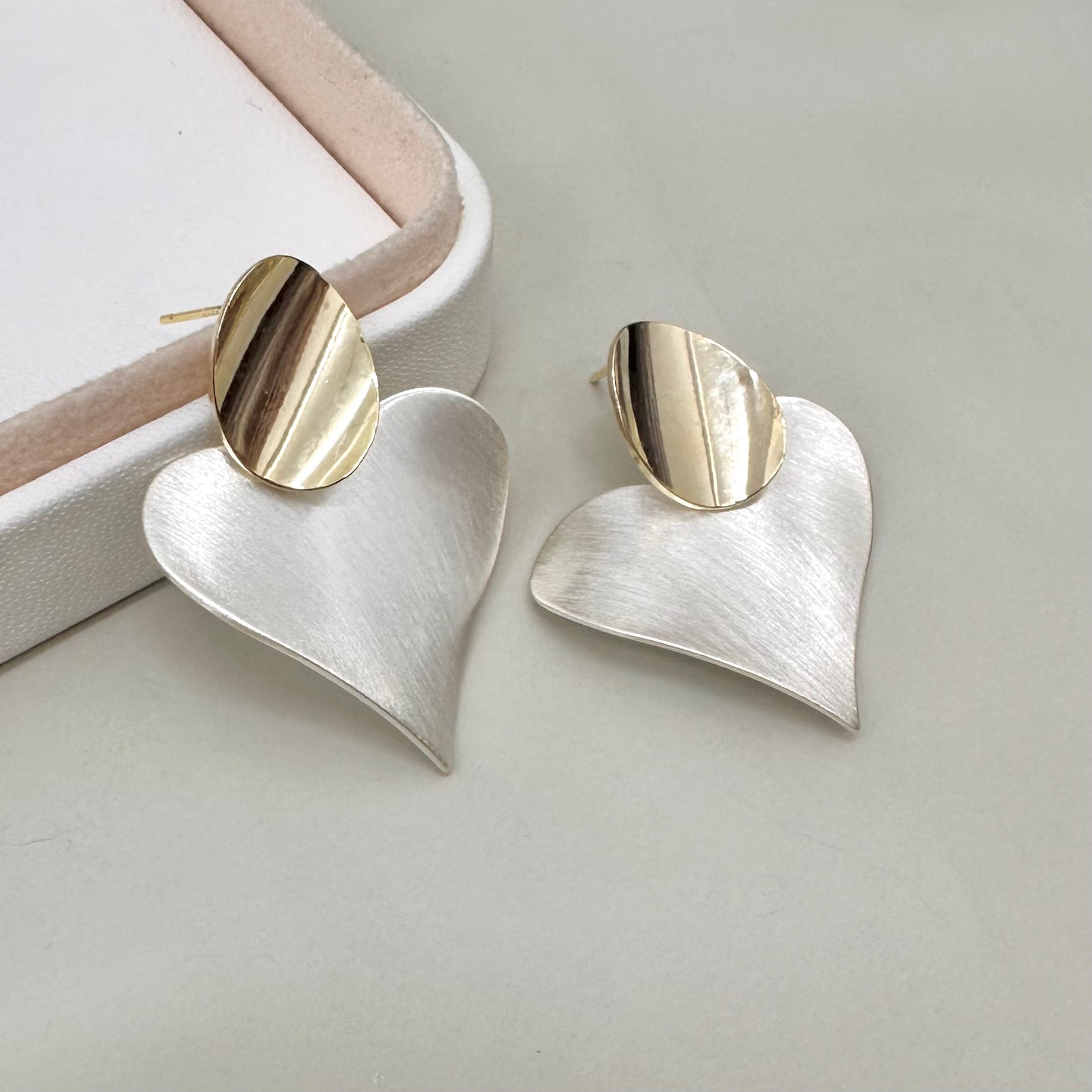 AROS BAÑO DE ORO | CORAZON COLGANTE| 40MM X 30MM