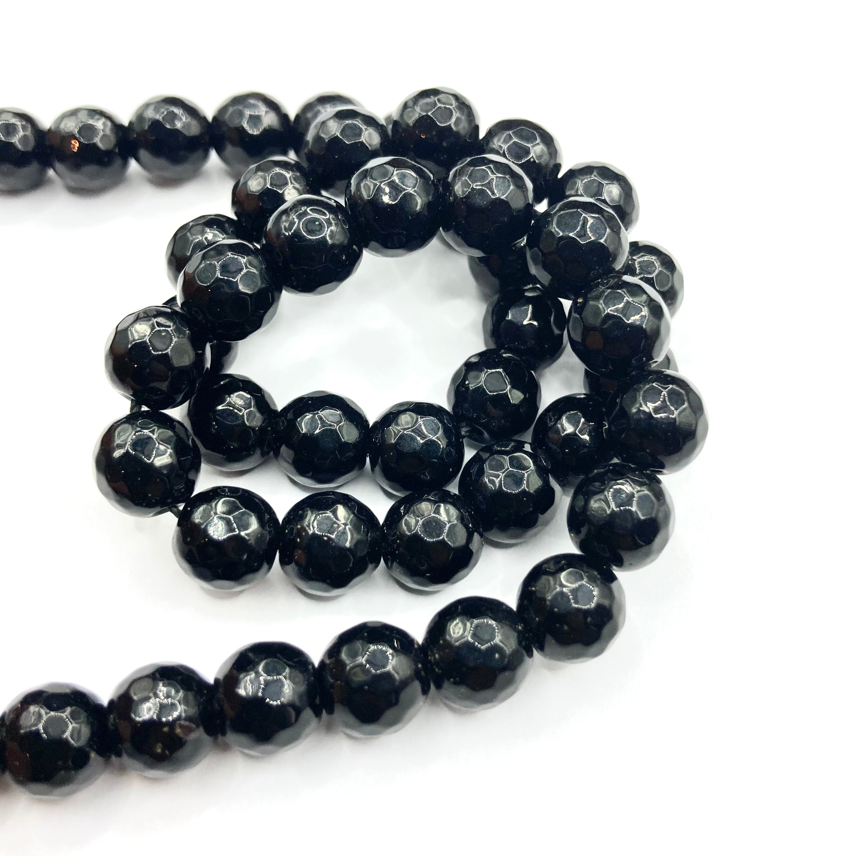 Agata Facetada | 8mm | Negro