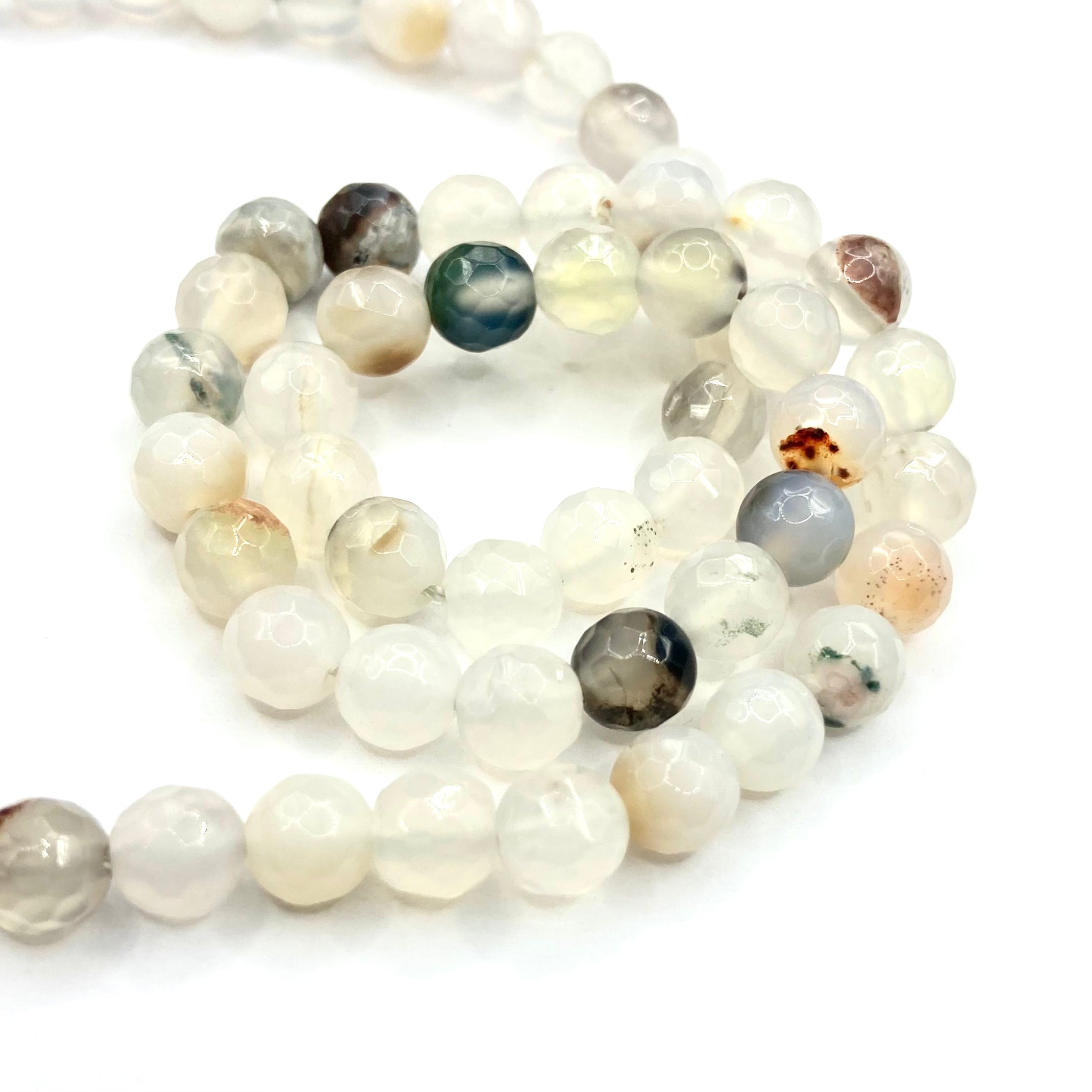 Agata Facetada | 6mm | Blanco Invierno