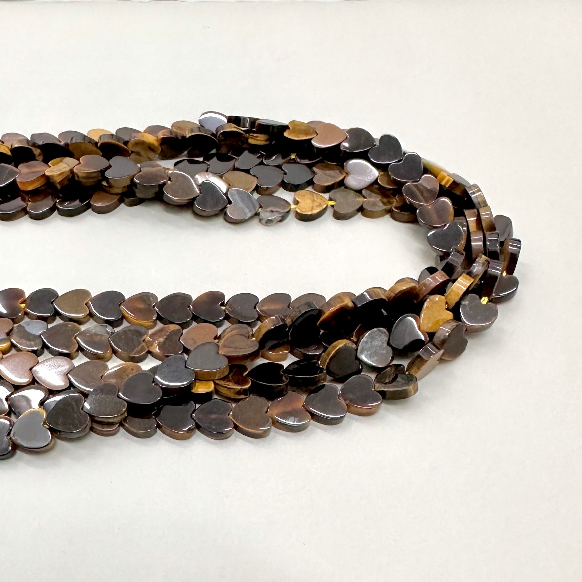 CORAZON PLANO DE PIEDRAS | OJO DE TIGRE | 6MM