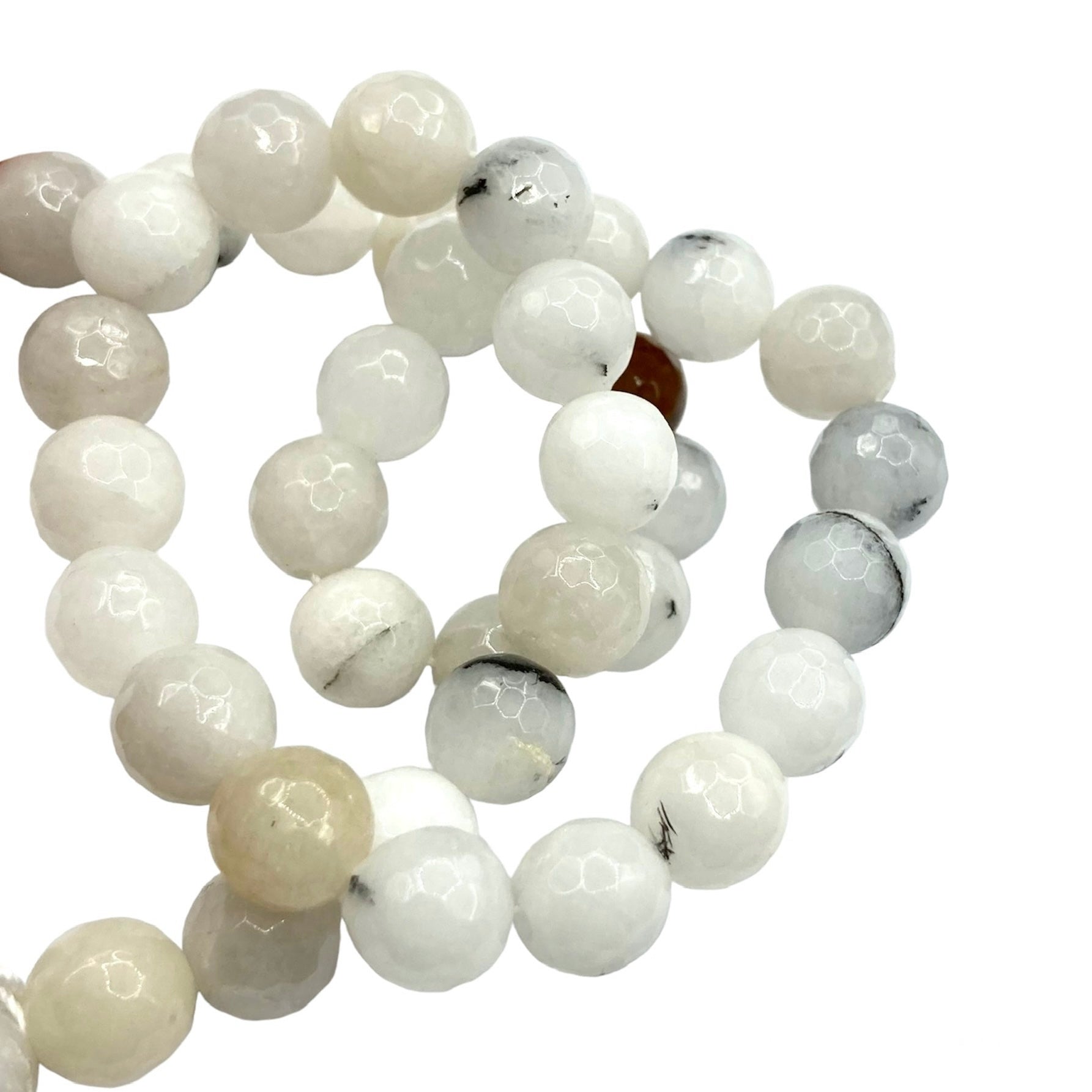 Agata Facetada | 8mm | Blanco Invierno Matiz