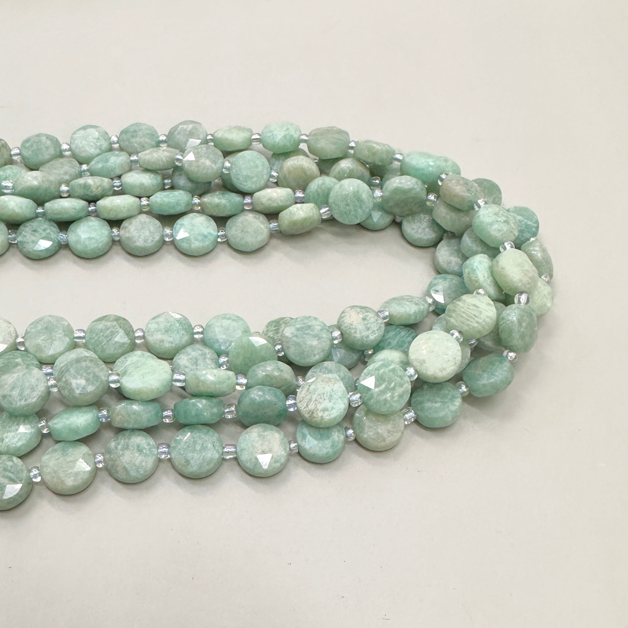 PIEDRA COIN FACETADA  | AMAZONITA