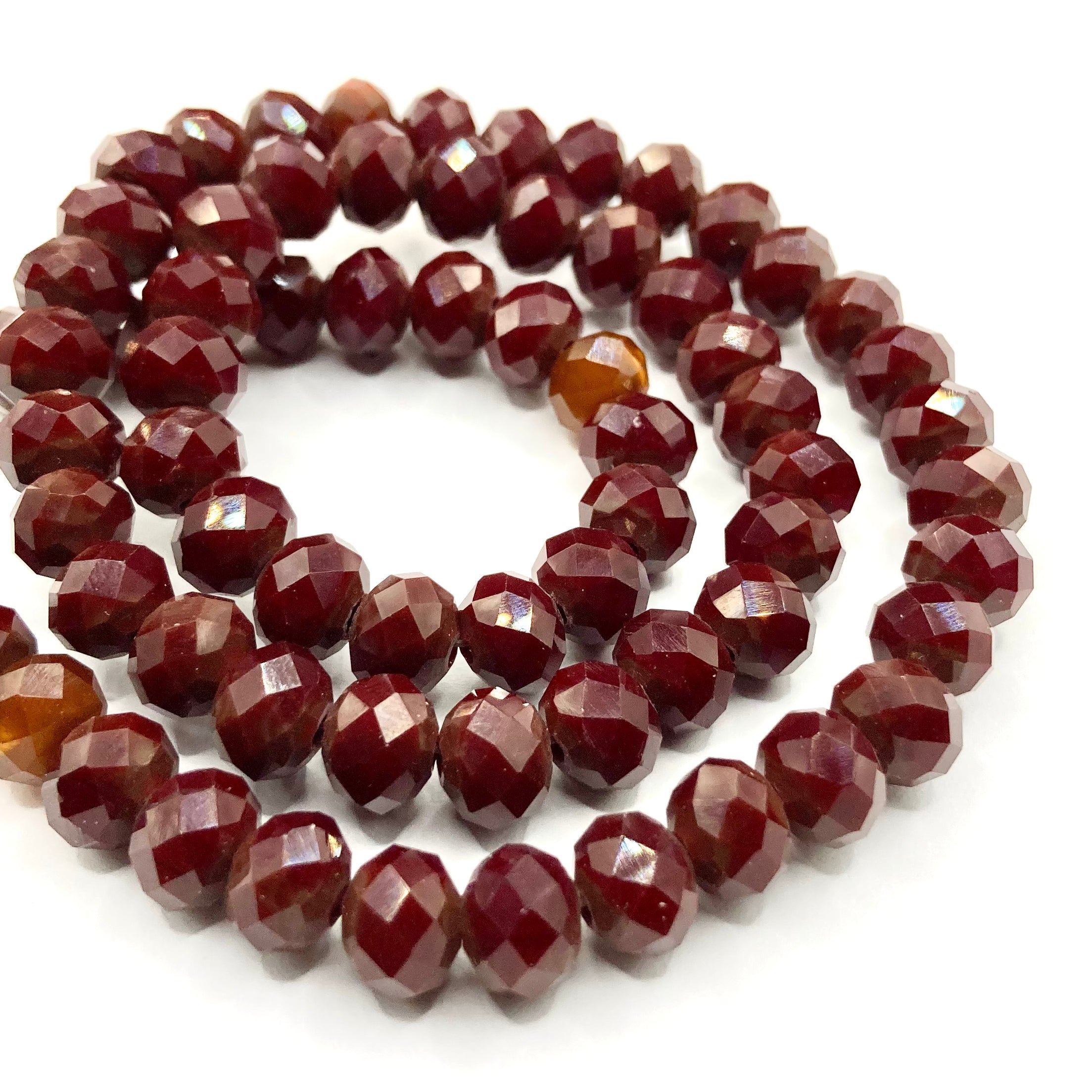 Cristal chato | 8 mm | Matte Marron Oscuro