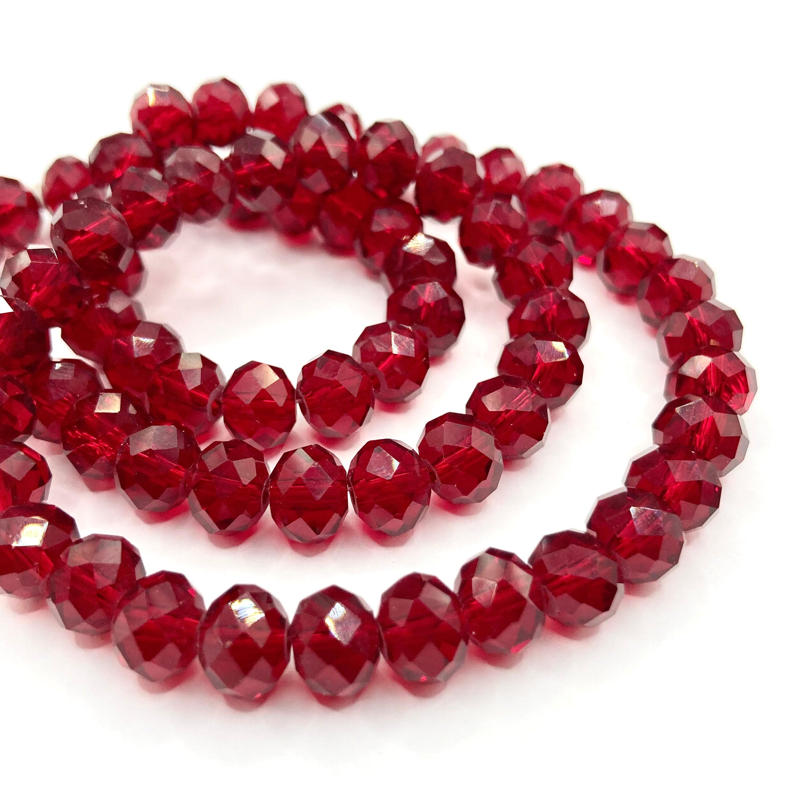 Cristal chato | 8 mm | Traslucido Rojo Oscuro 2