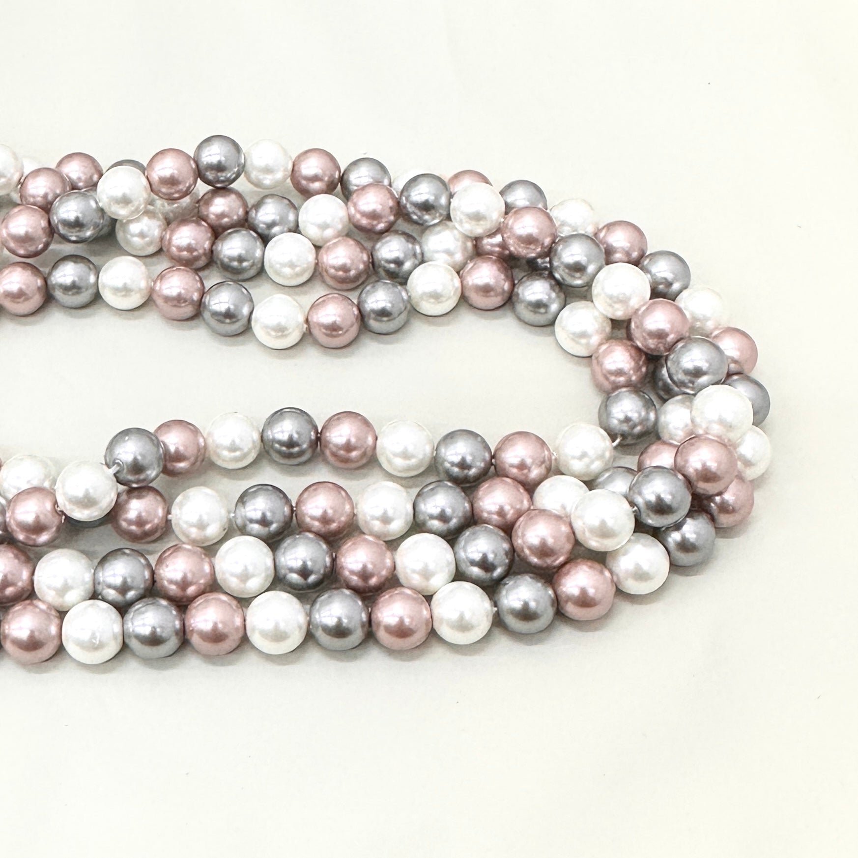 PERLA SHELL | 8MM | MIX BLANCO GRIS LILA