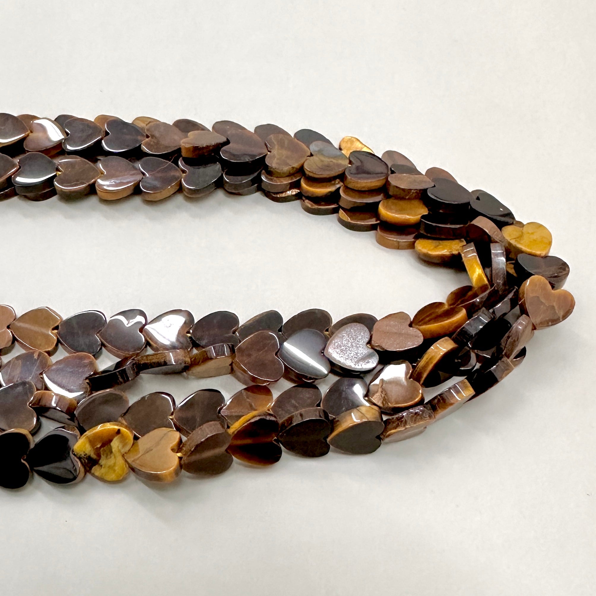 CORAZON PLANO DE PIEDRAS | OJO DE TIGRE | 8MM