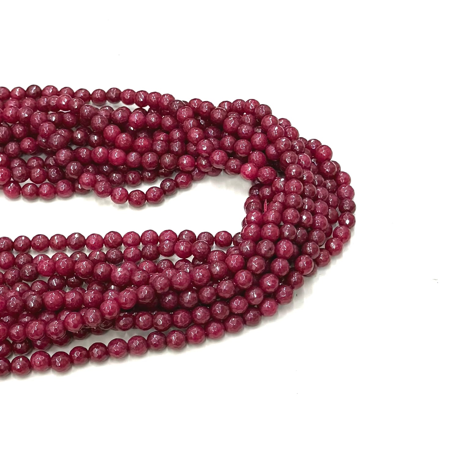 Agata Facetada | 6mm | Burdeo solido claro