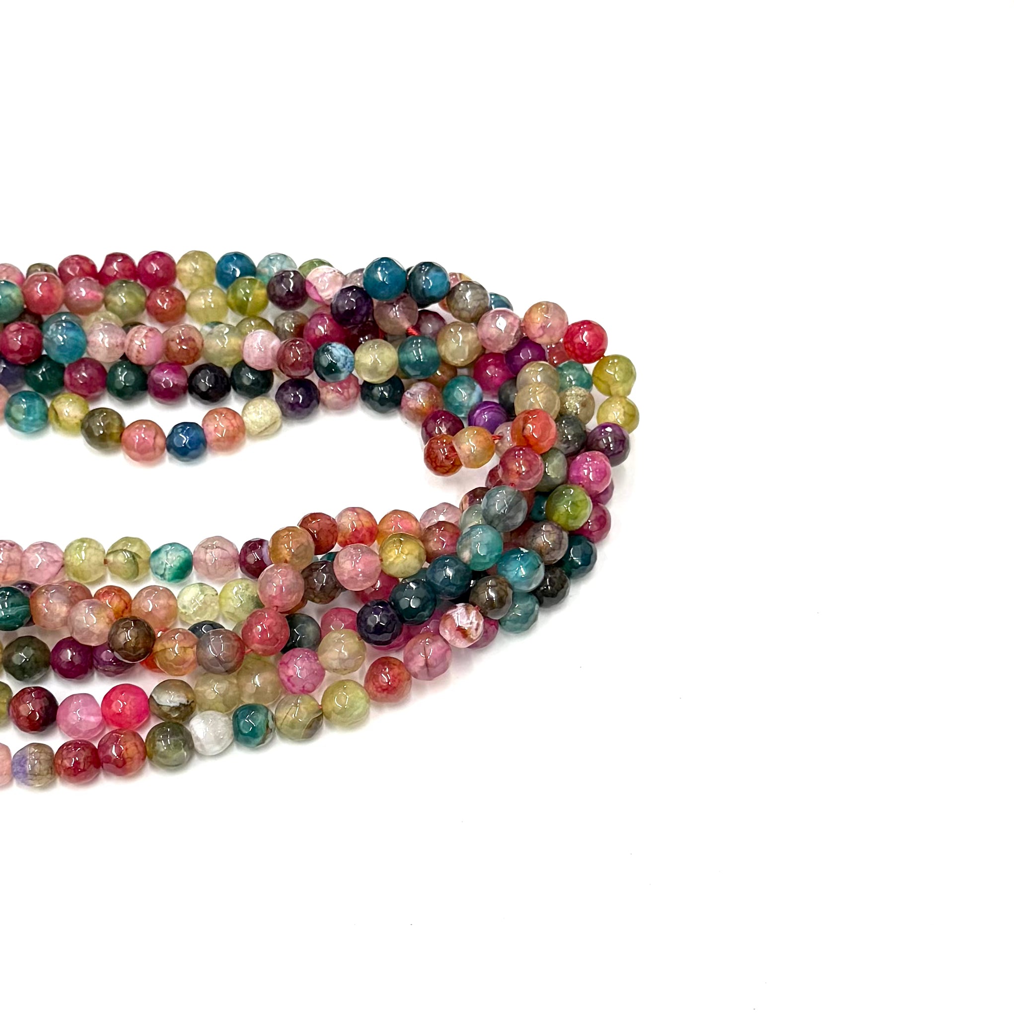 AGATA FACETADA | MIX VERDES Y FUCSIA