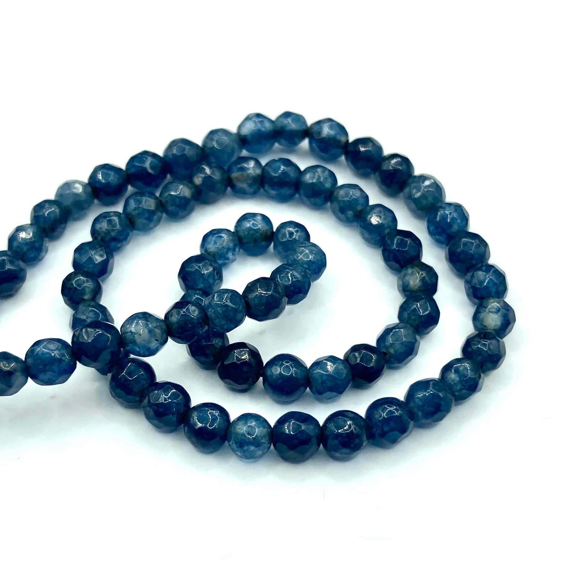 Agata Facetada | 4mm | Azul Oscuro