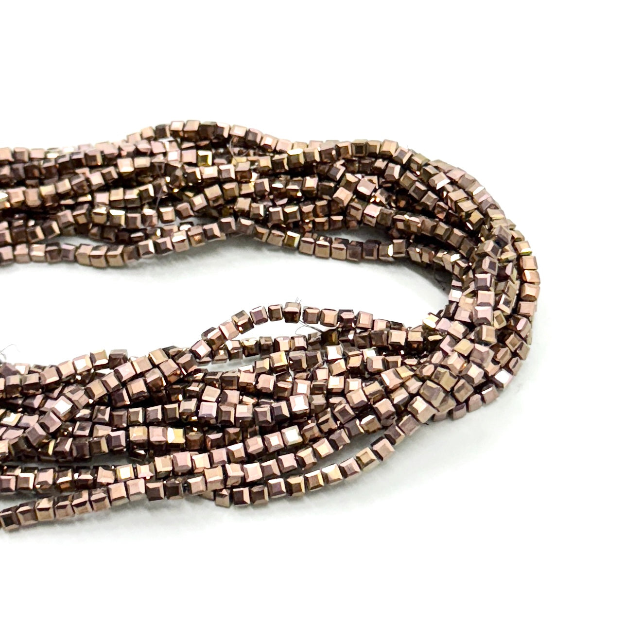 CRISTAL CUADRADO | 3MM | BRONCE METALIZADO