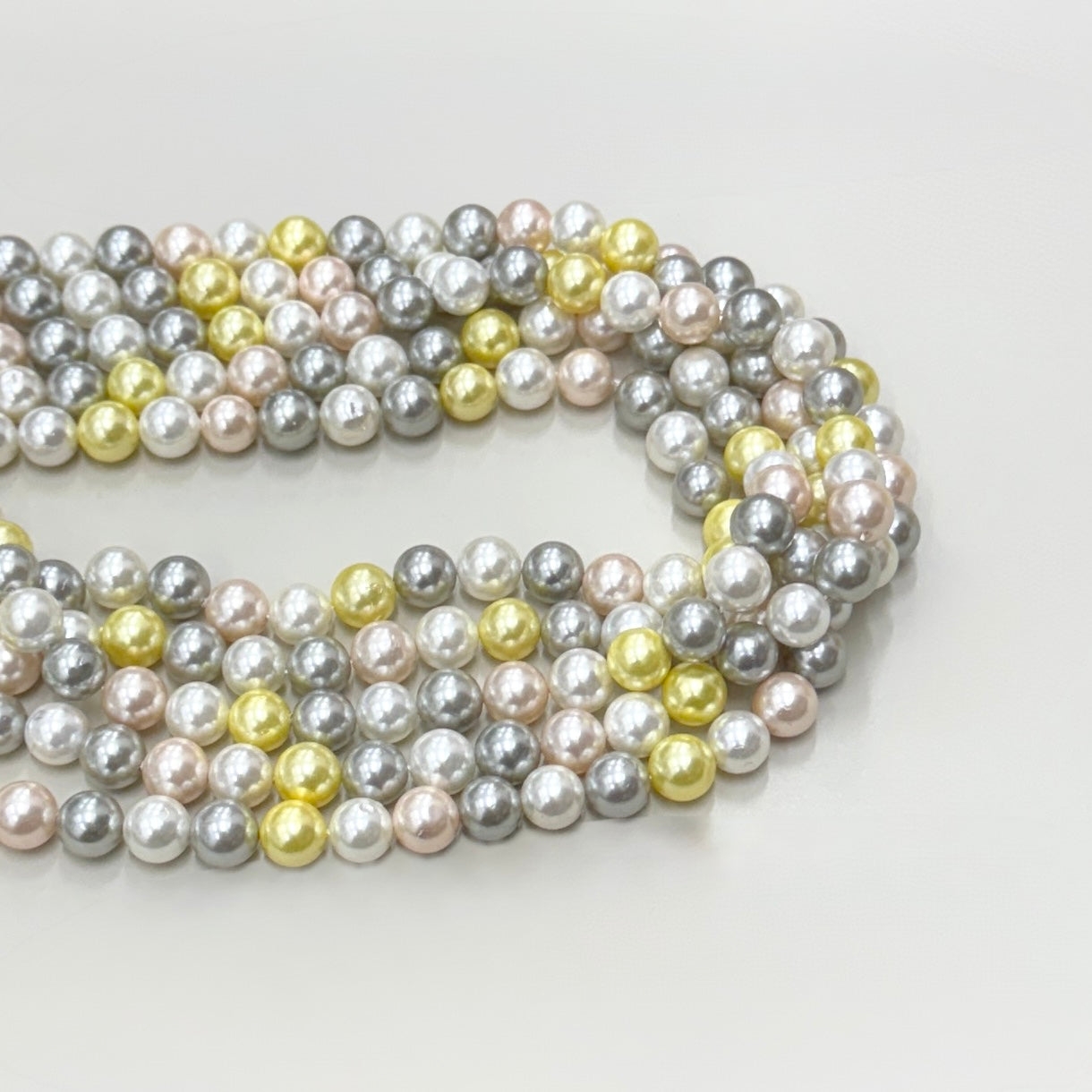 PERLA SHELL | 8MM | MIX GRIS Y AMARILLO