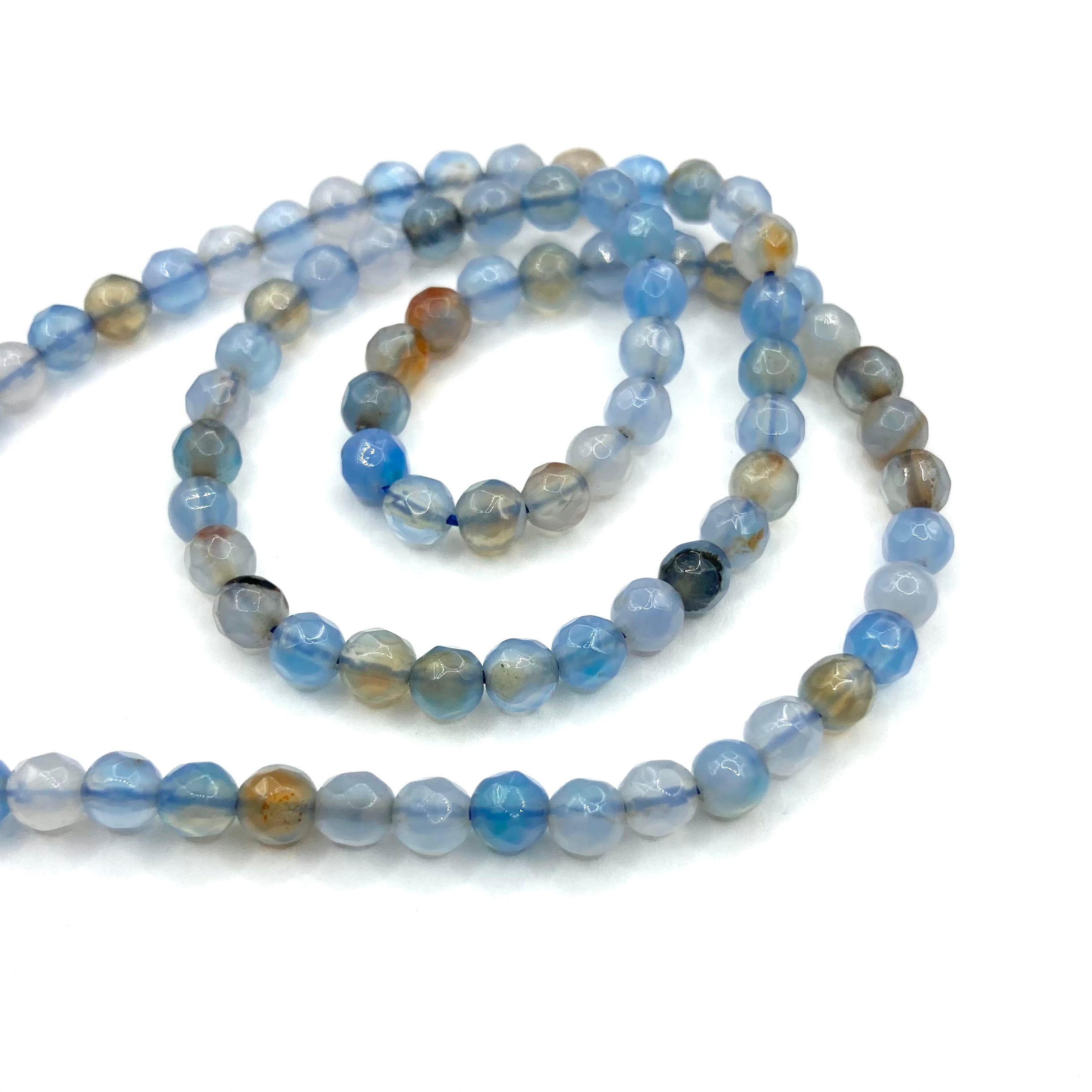 Agata Facetada | 4mm | Mix Lavanda y cafe