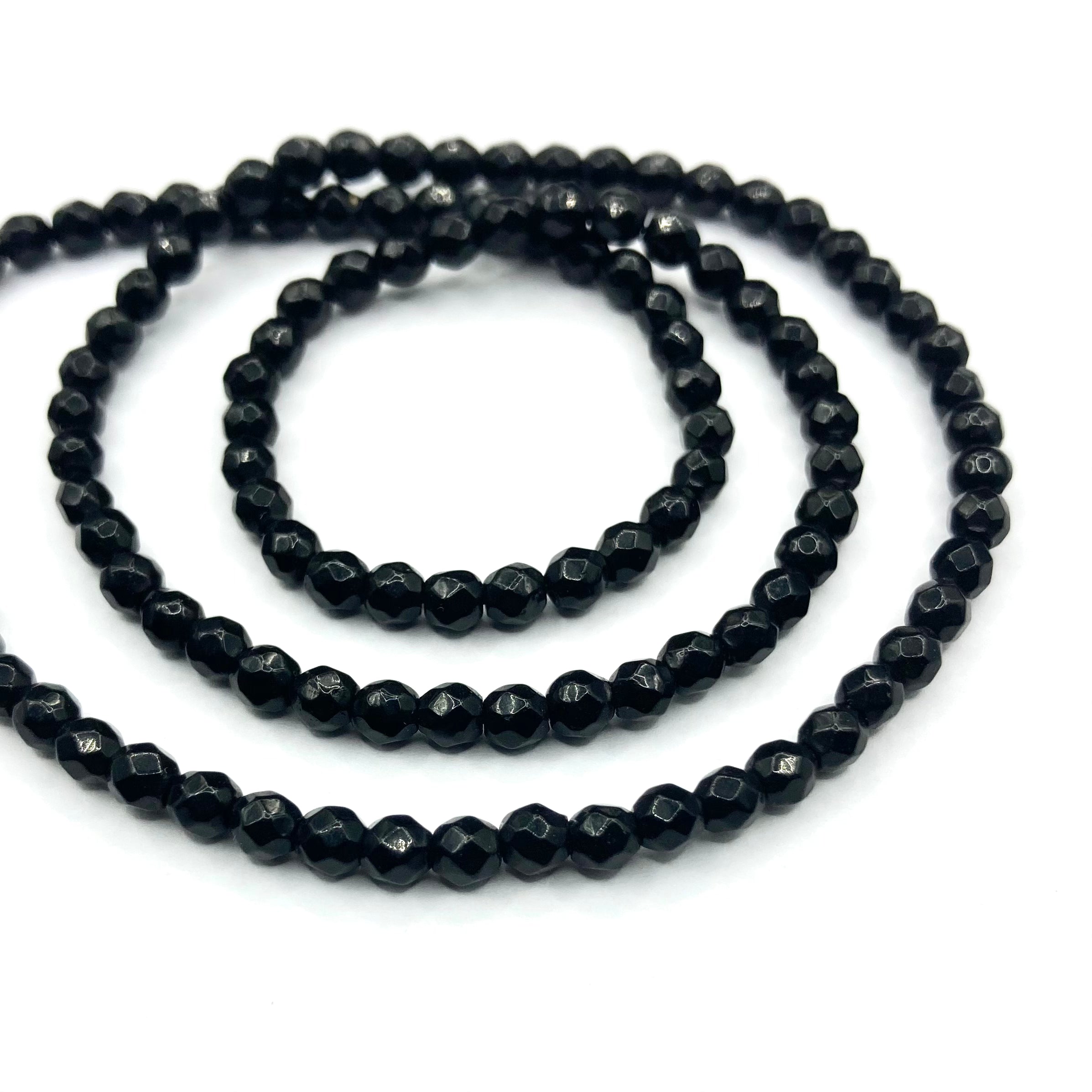 Agata Facetada | 3.5mm | Negro