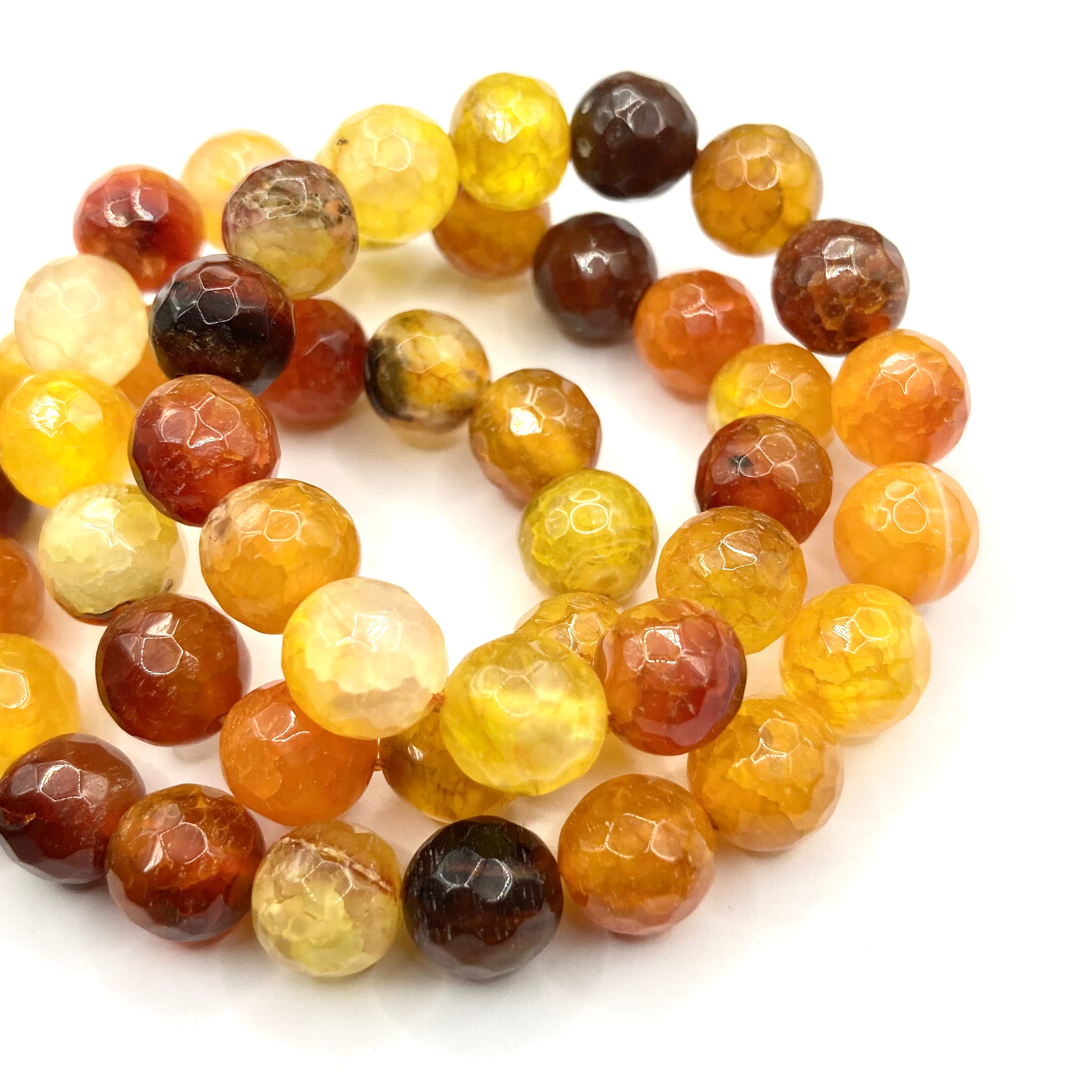 Agata Facetada | 8mm | Cafe Naranja Matizado