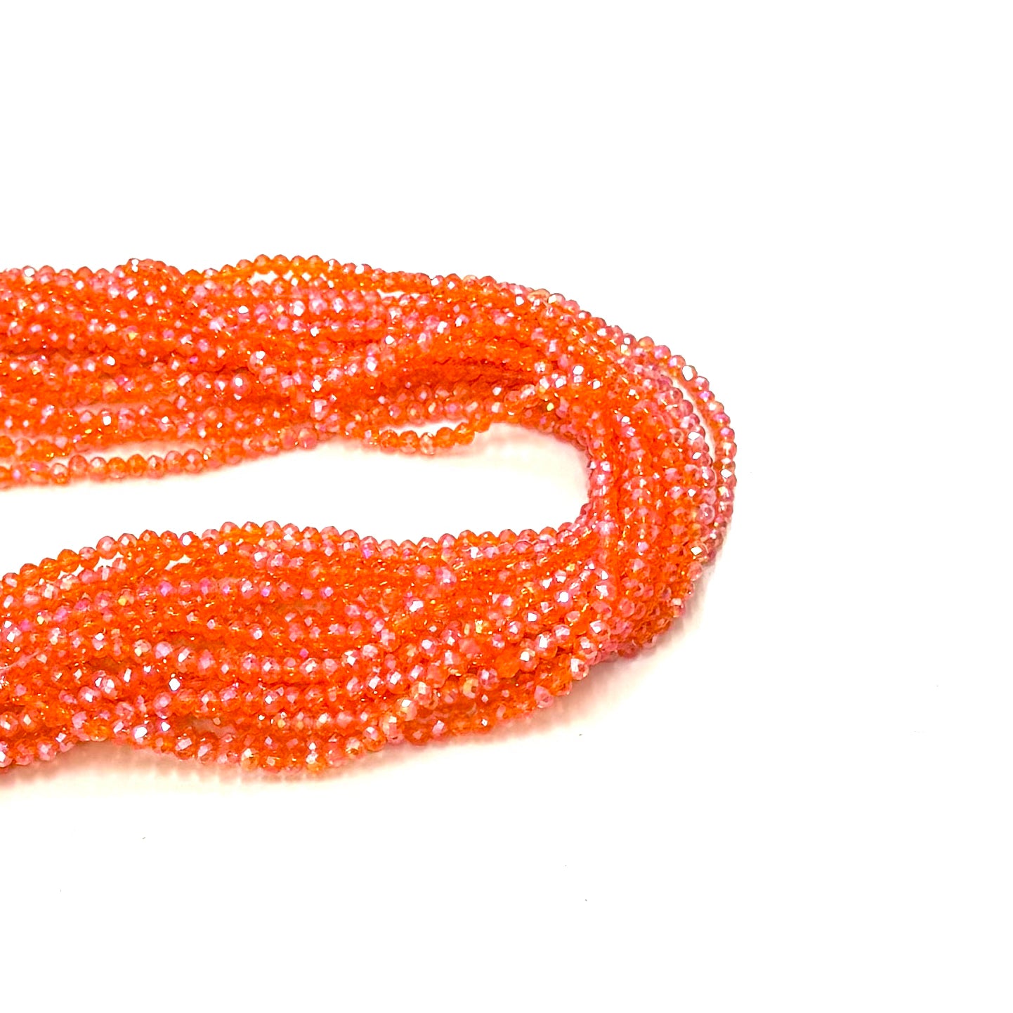 Cristal Chato | 3.5mm | Naranja traslúcido tornasol