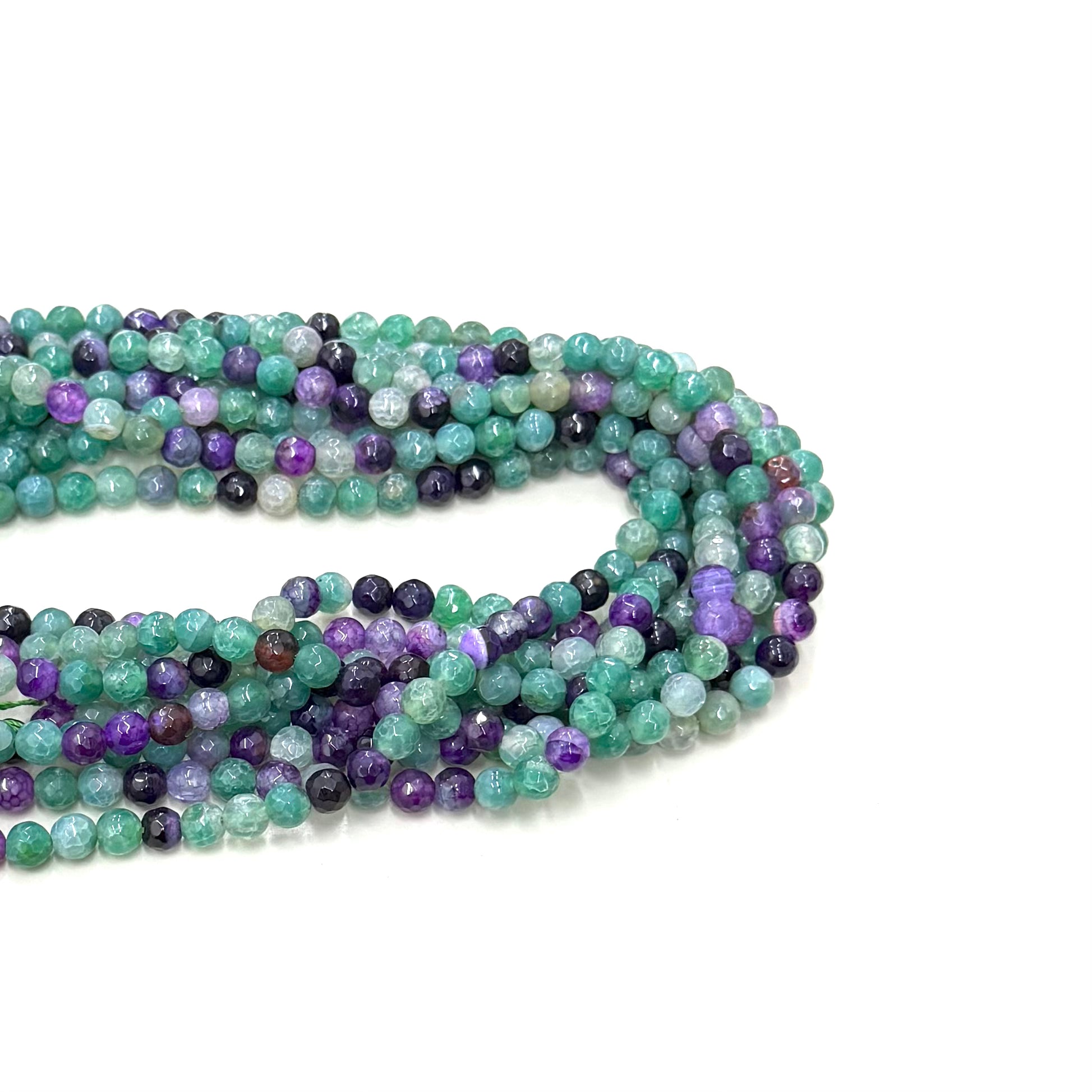 Agata Facetada | 6mm | Verde morado matizado
