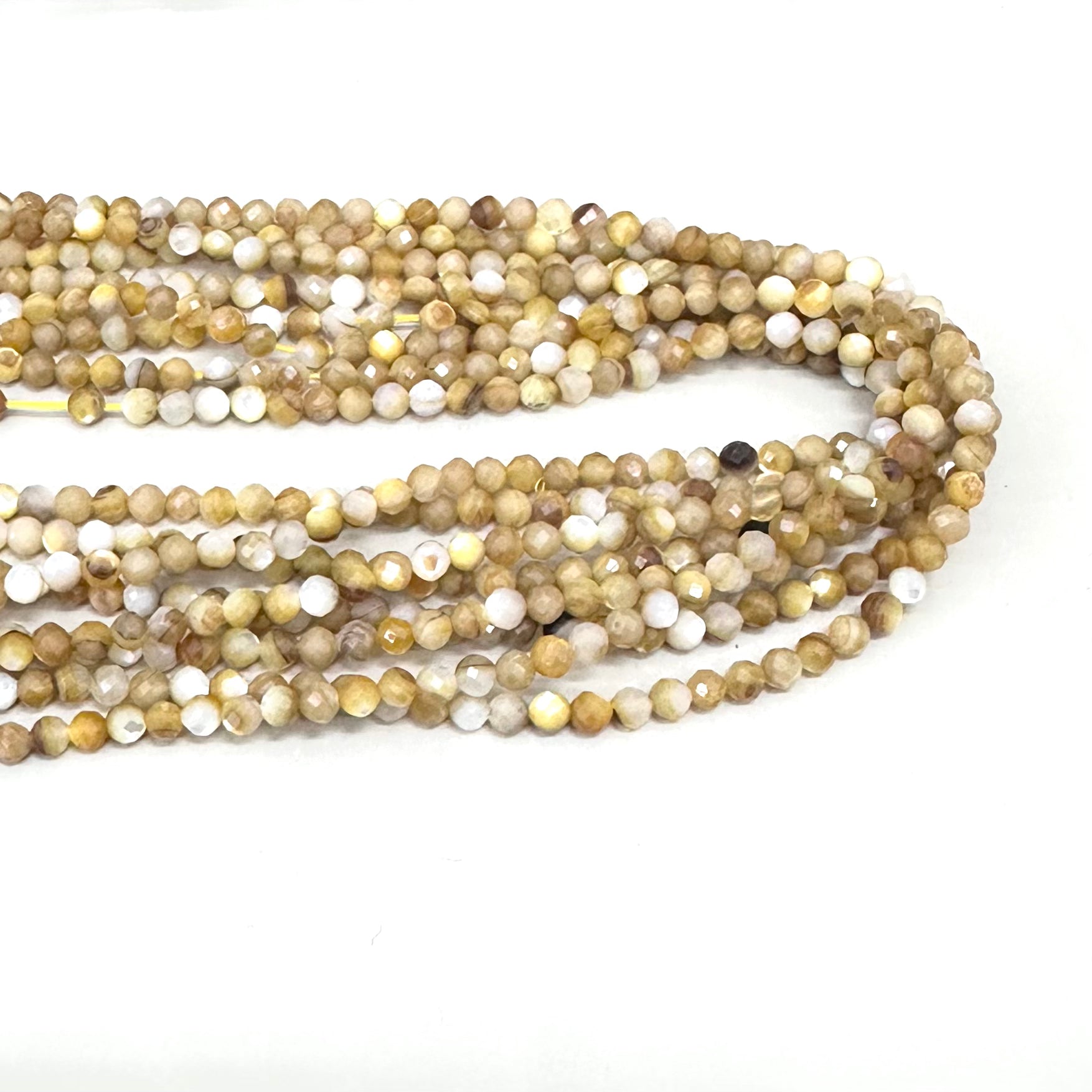 CONCHA DE NACAR MOSTAZA | MICROFACETADA | 3.5MM