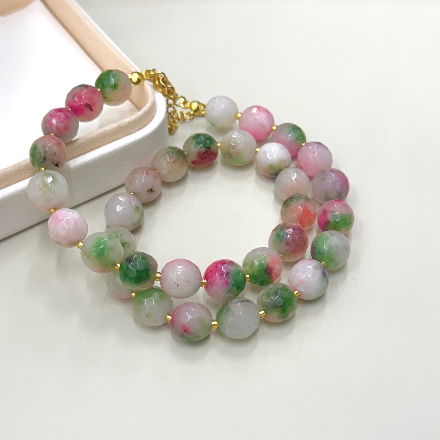 COLLAR MAXI | VERDE ROSA MATIZADO | LUNAM