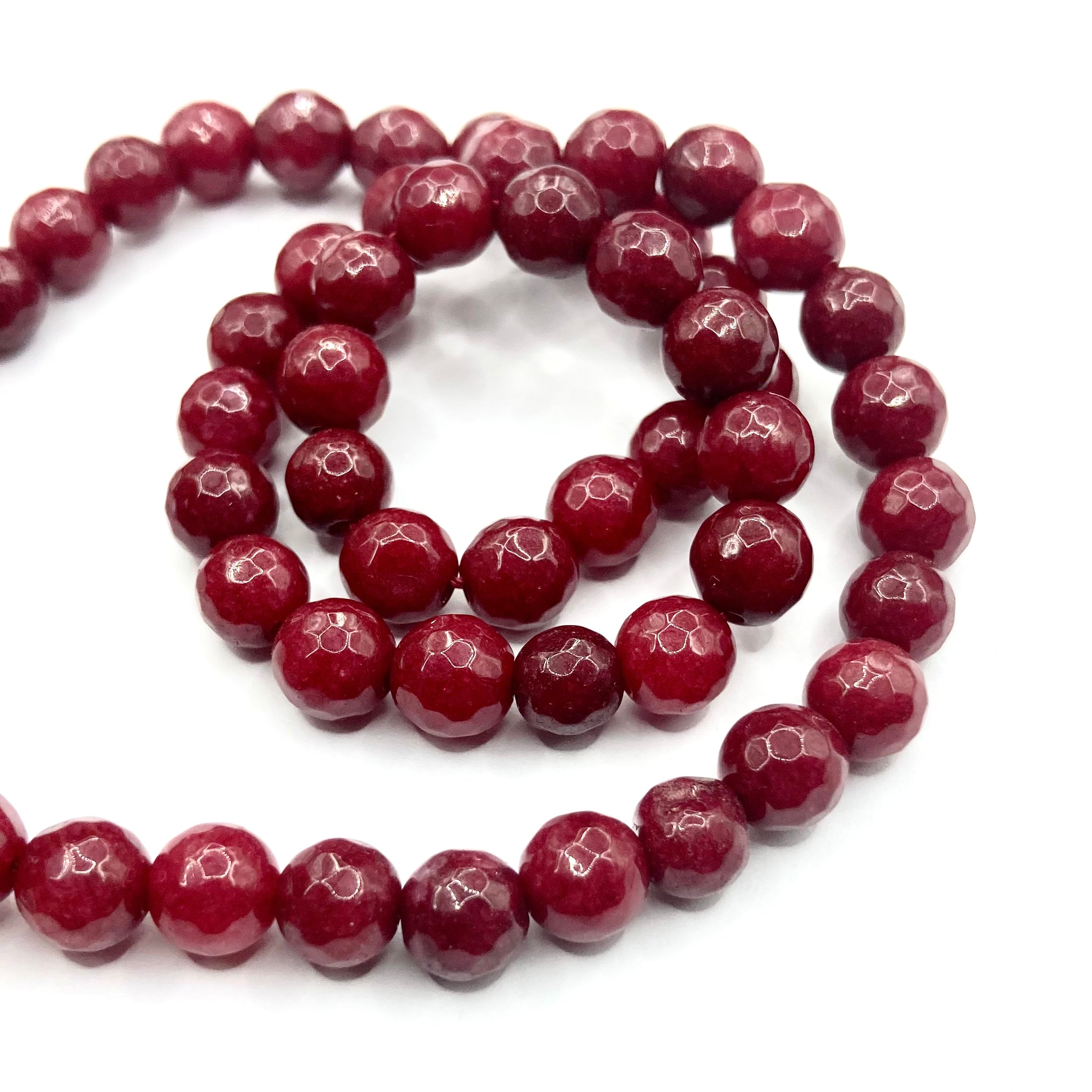 Agata Facetada | 6mm | Burdeo solido claro